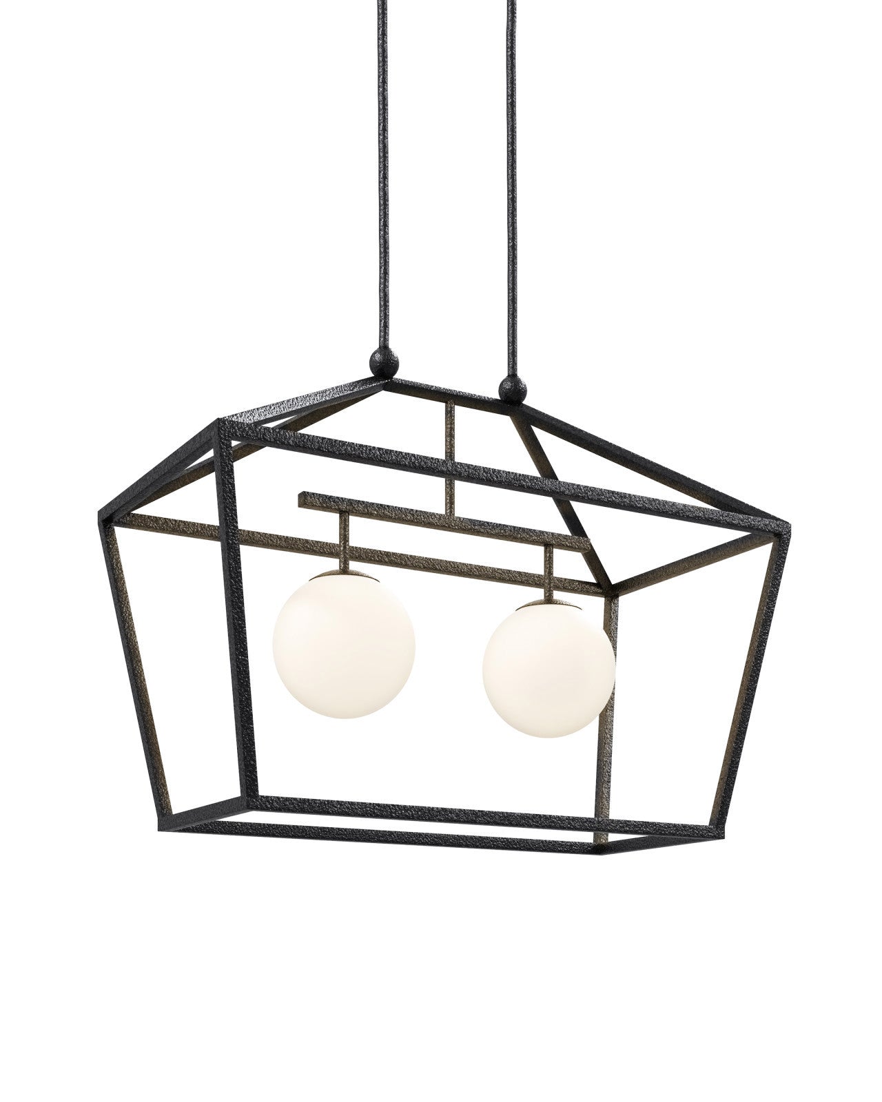 Currey & Company 30.5" X 36" X 18" Denison Rectangular Black 2 Light Outdoor Lantern