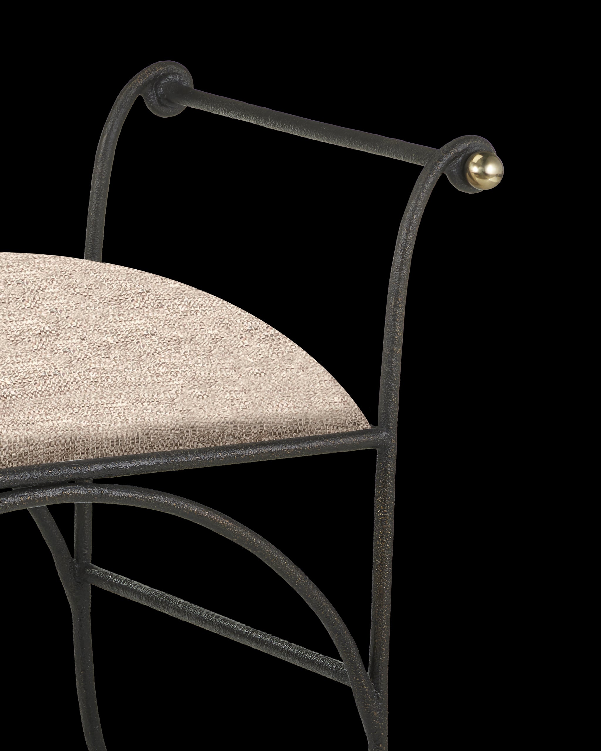 Currey & Company Mabel Ottoman, Perf Barrett Sandstone