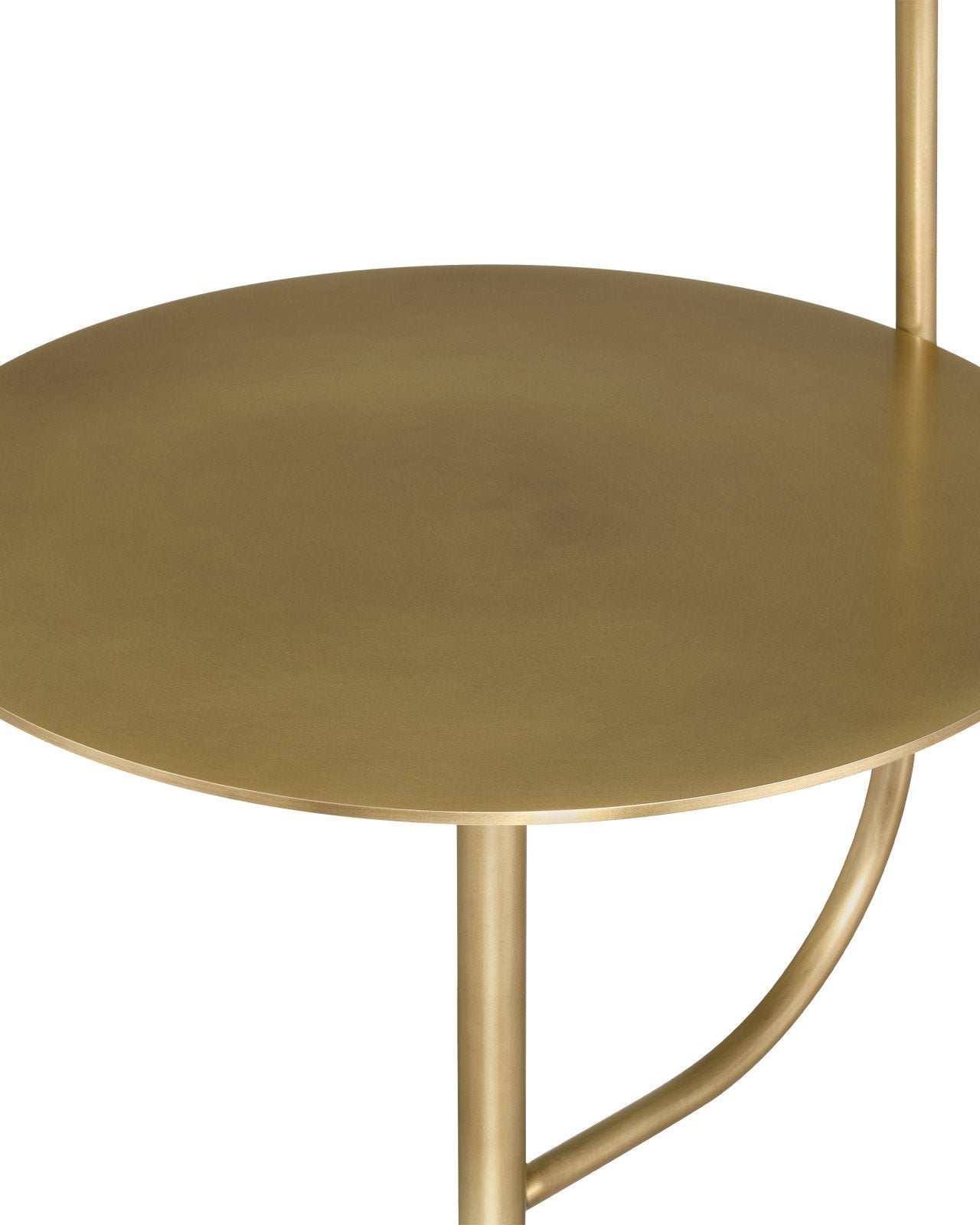 Currey & Company Eastlin Antique Brass White Marble Floor Lamp With Table