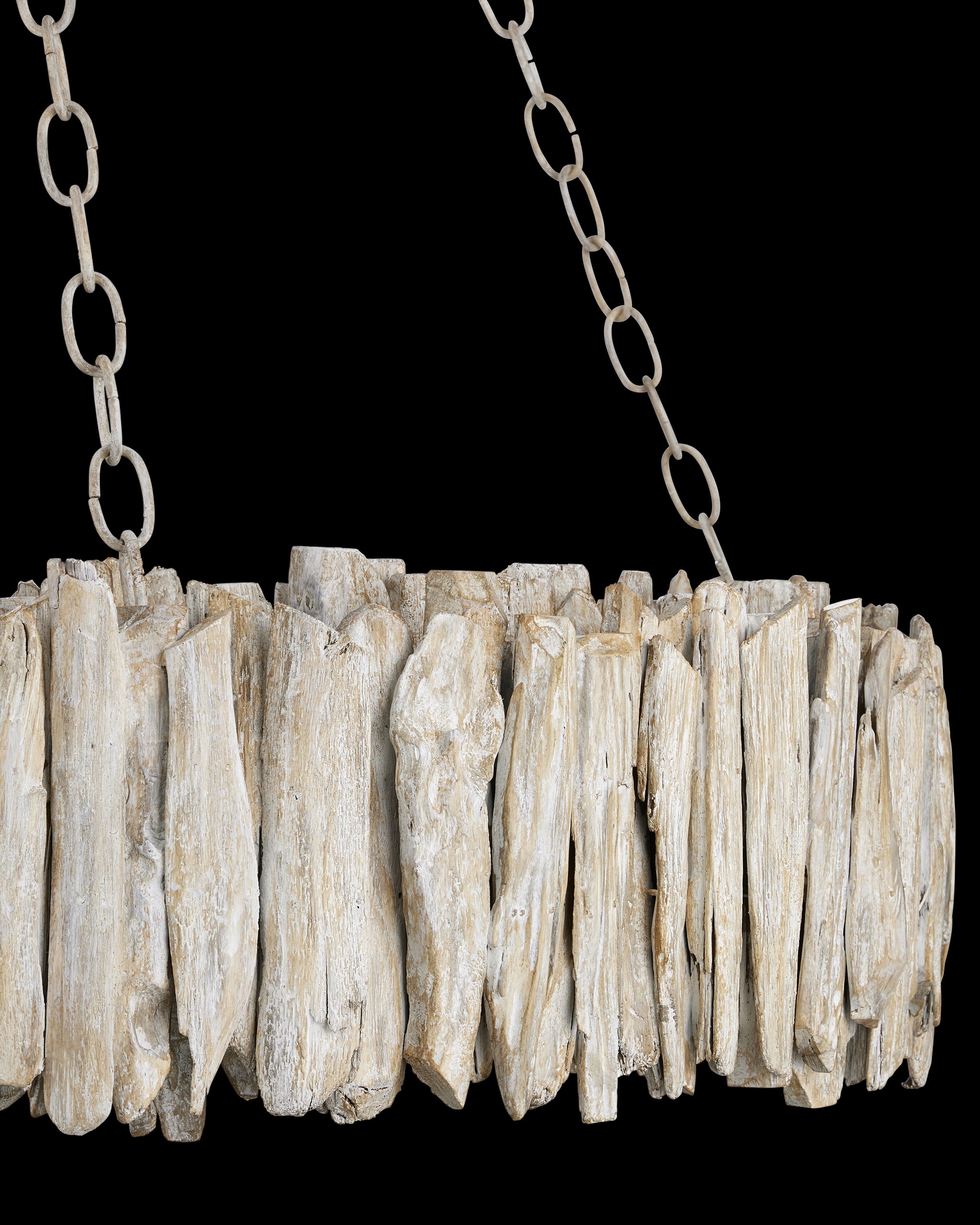 Currey & Company Driftwood Whitewash Ring Chandelier
