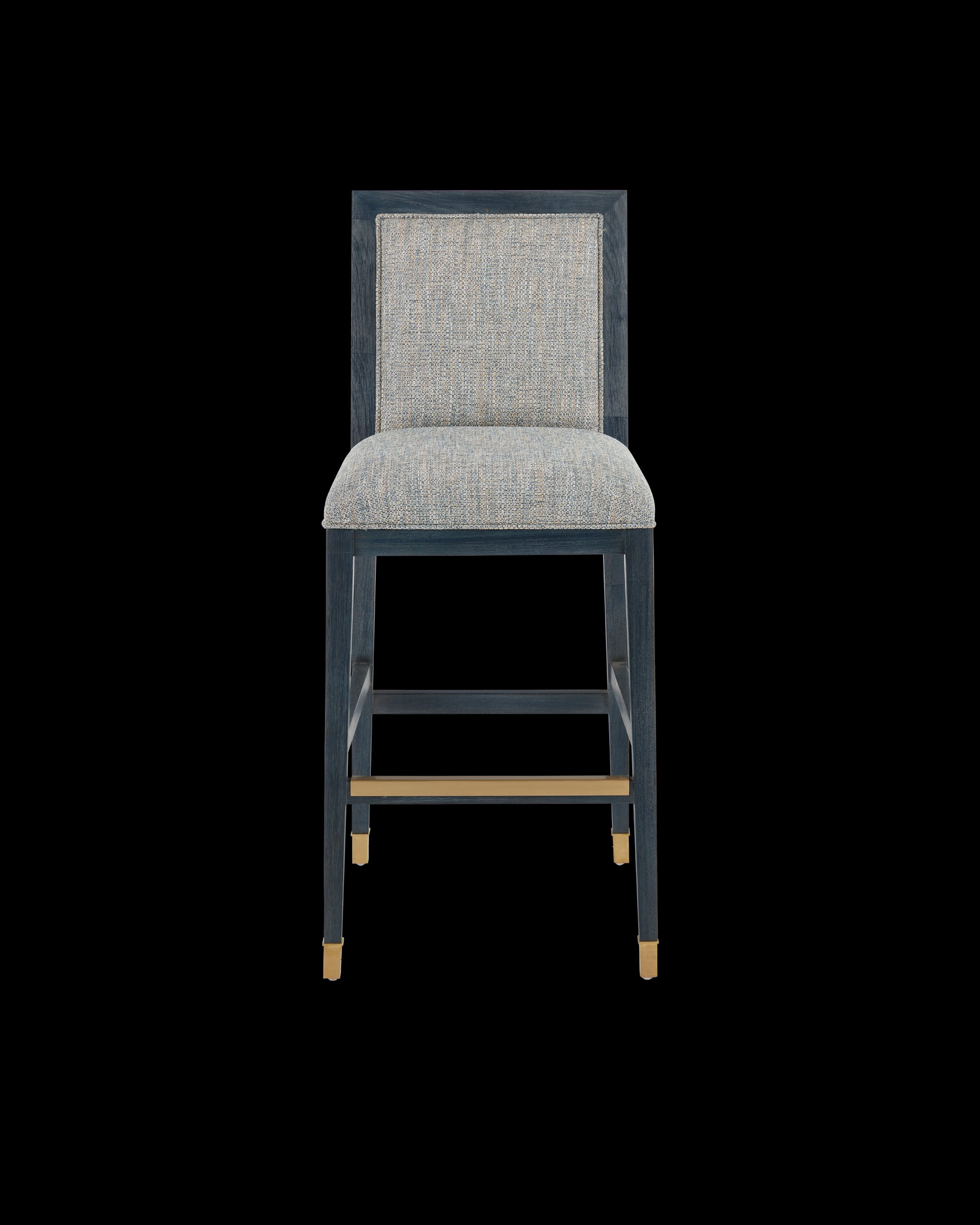 Currey & Company Santos Vintage Navy Bar Stool, Barrett Dusk