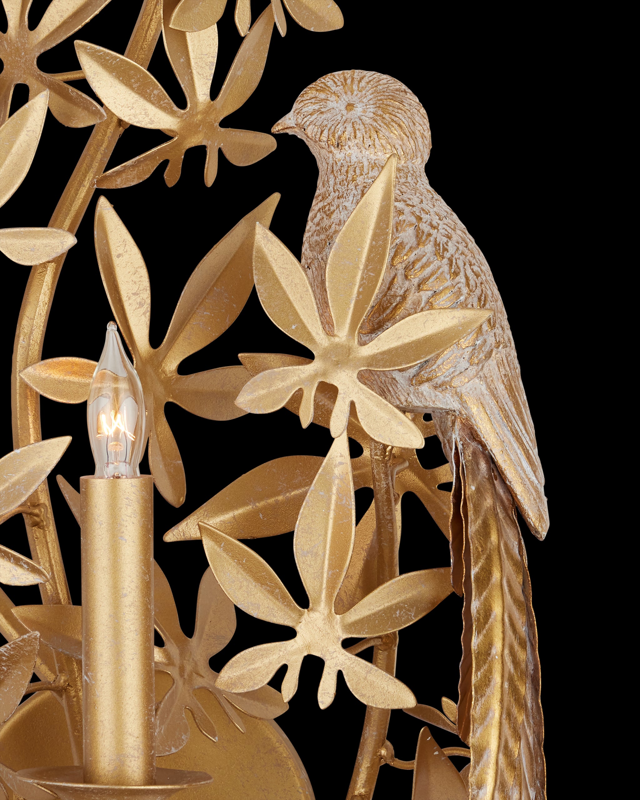 Currey & Company Aviary Gold Wall Sconce, Right