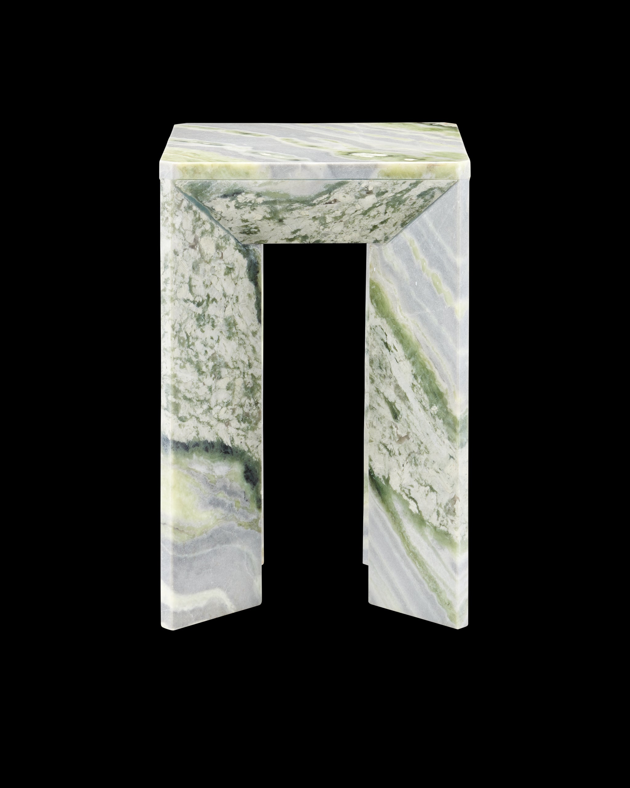 Currey & Company Minerale Green Onyx Accent Table