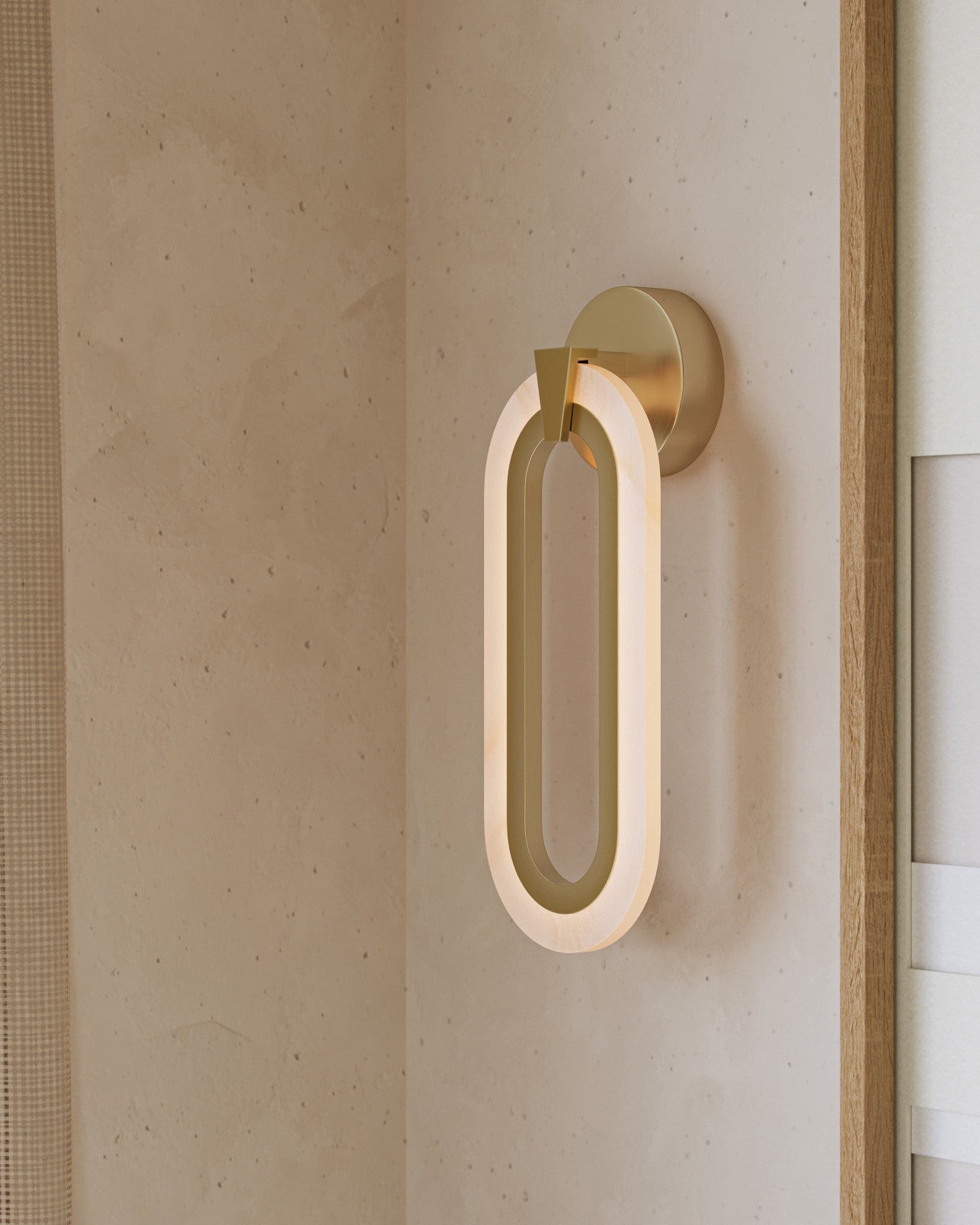 Currey & Company Aurora 6.5" Wide Alabaster And Brass Wall Sconce