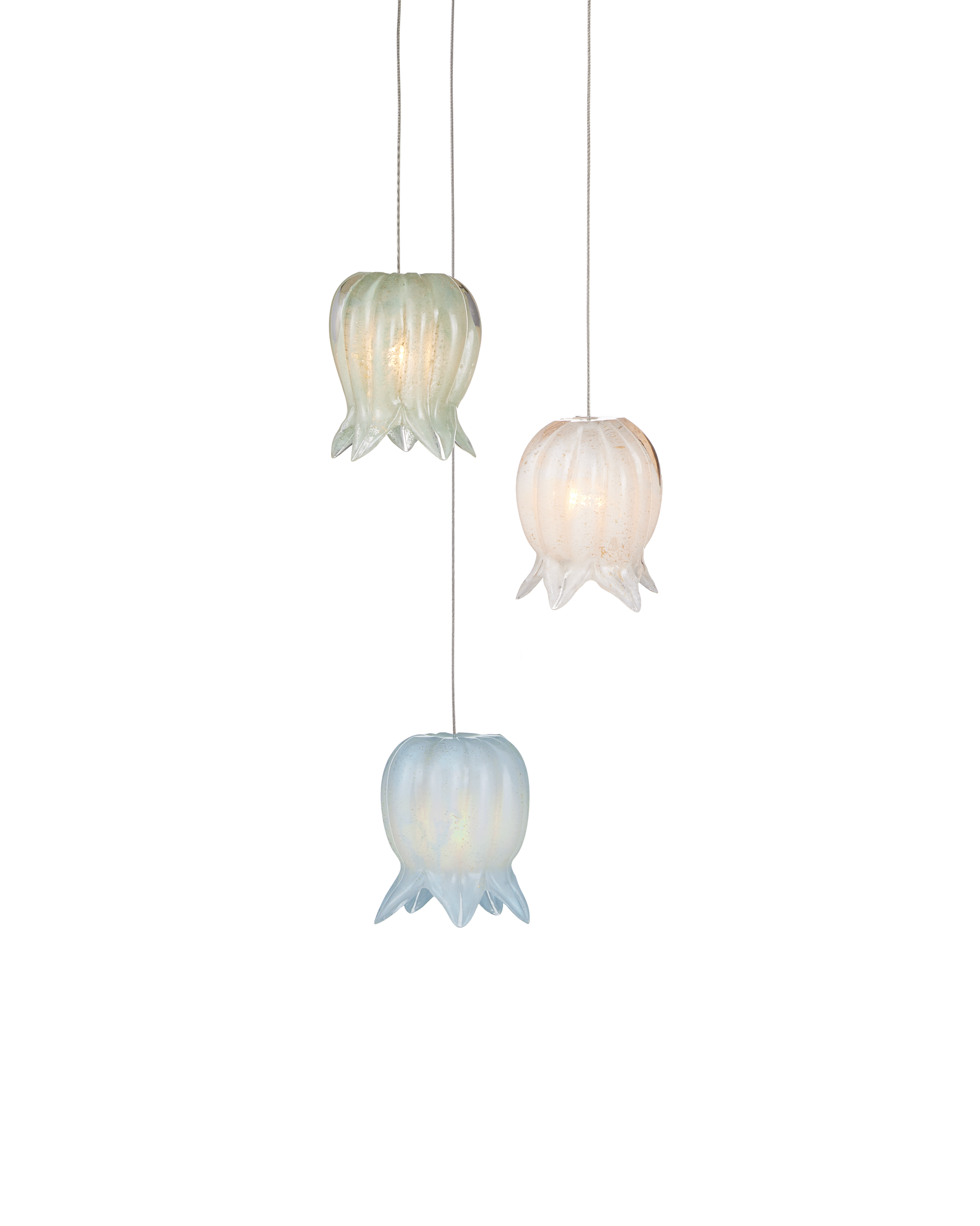 Currey And Company Polpo 3 Light Round Multi Drop Pendant