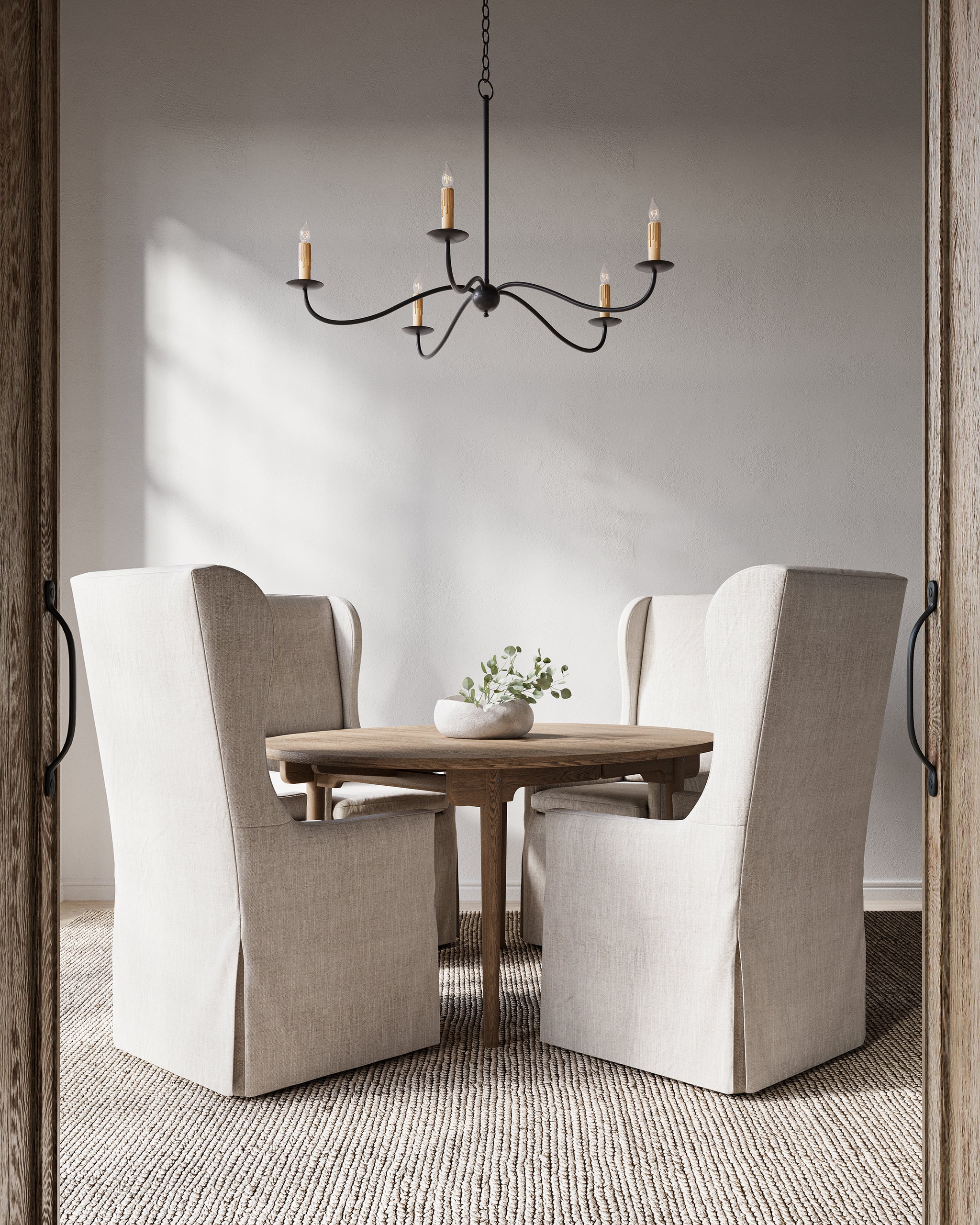 Currey & Company Saxon Small Black Chandelier