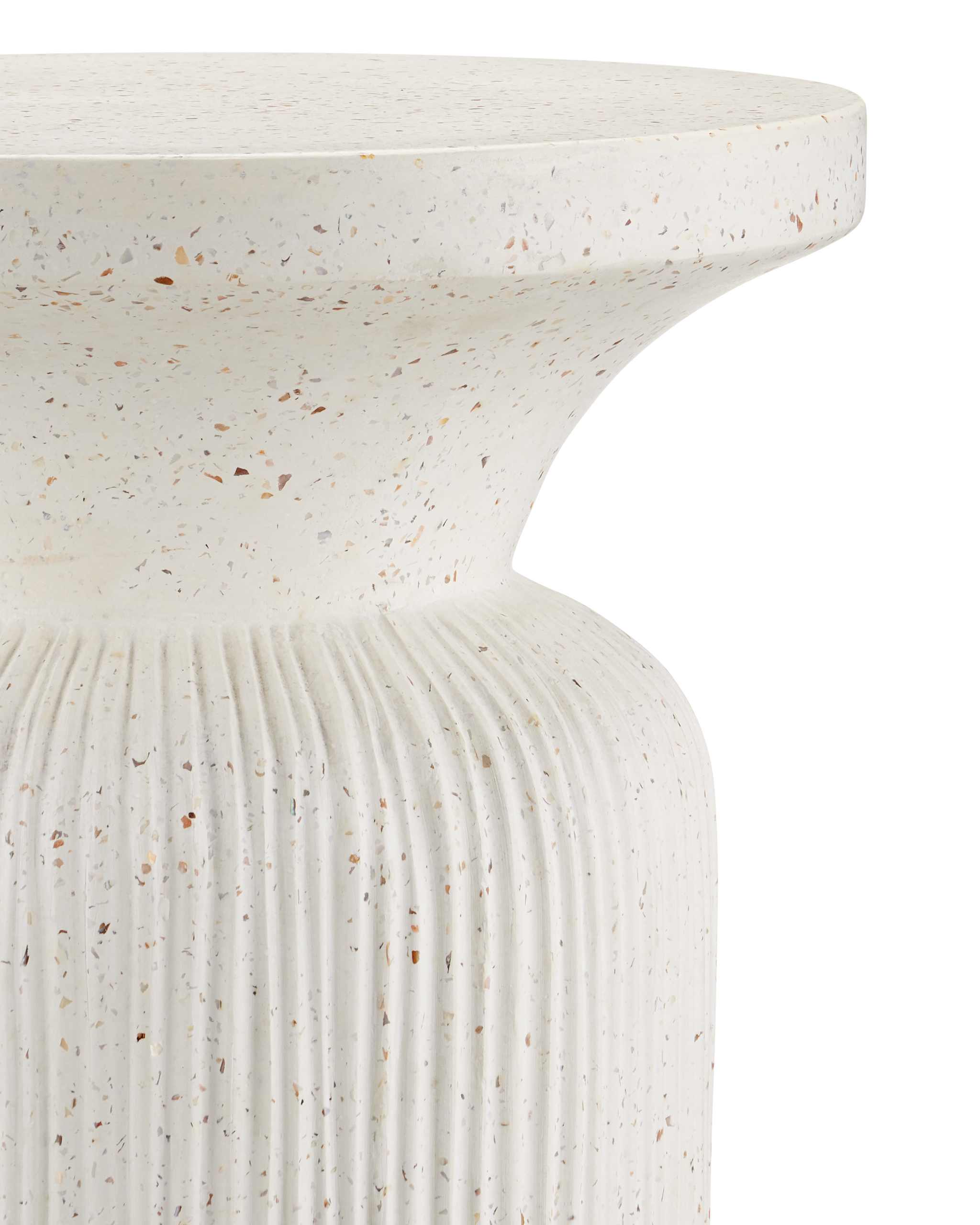 Currey & Company Ridge Ivory Terrazzo Accent Table