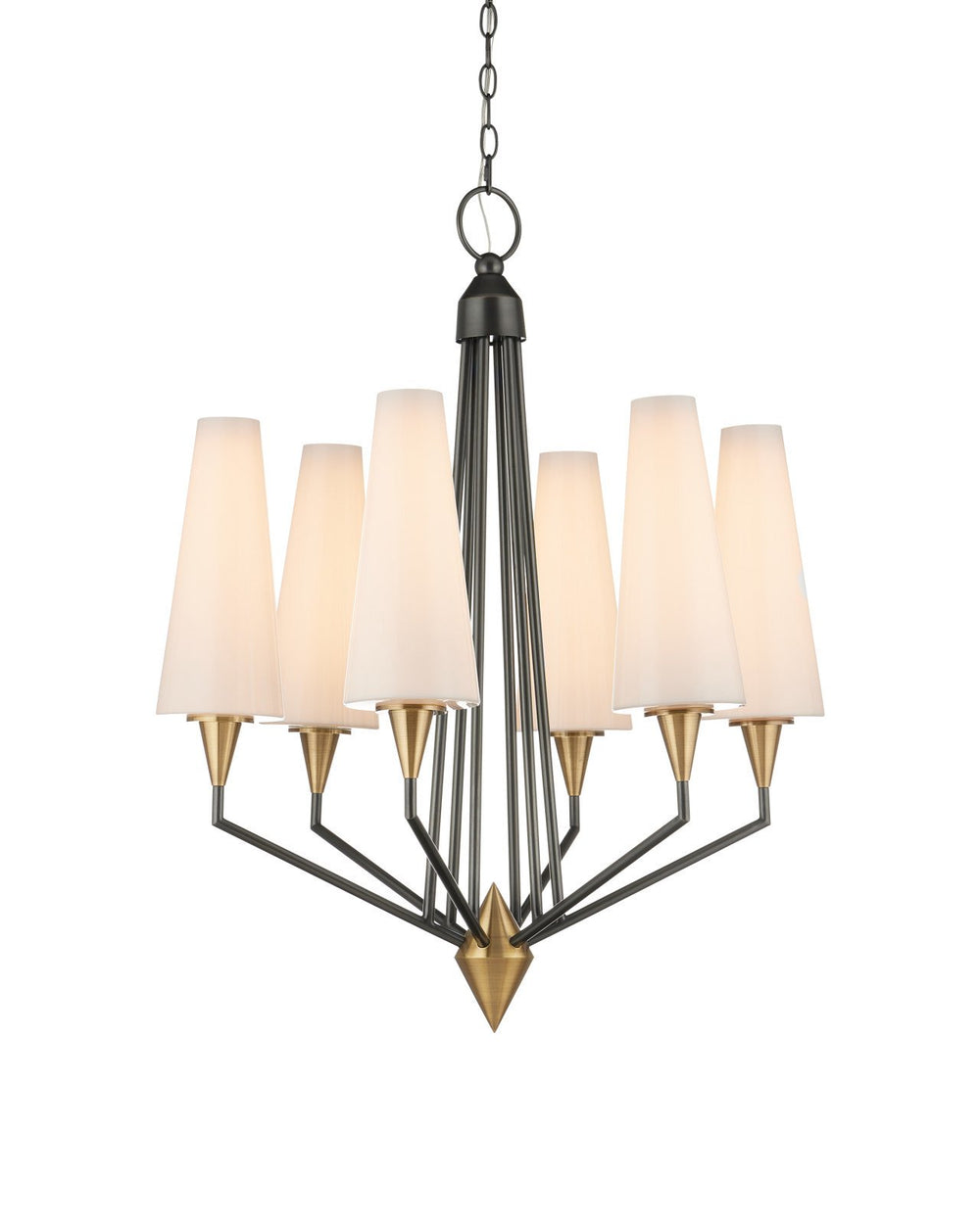 Currey & Company Hennin 28" Oil Rubbed Bronze 6 Light Chandelier