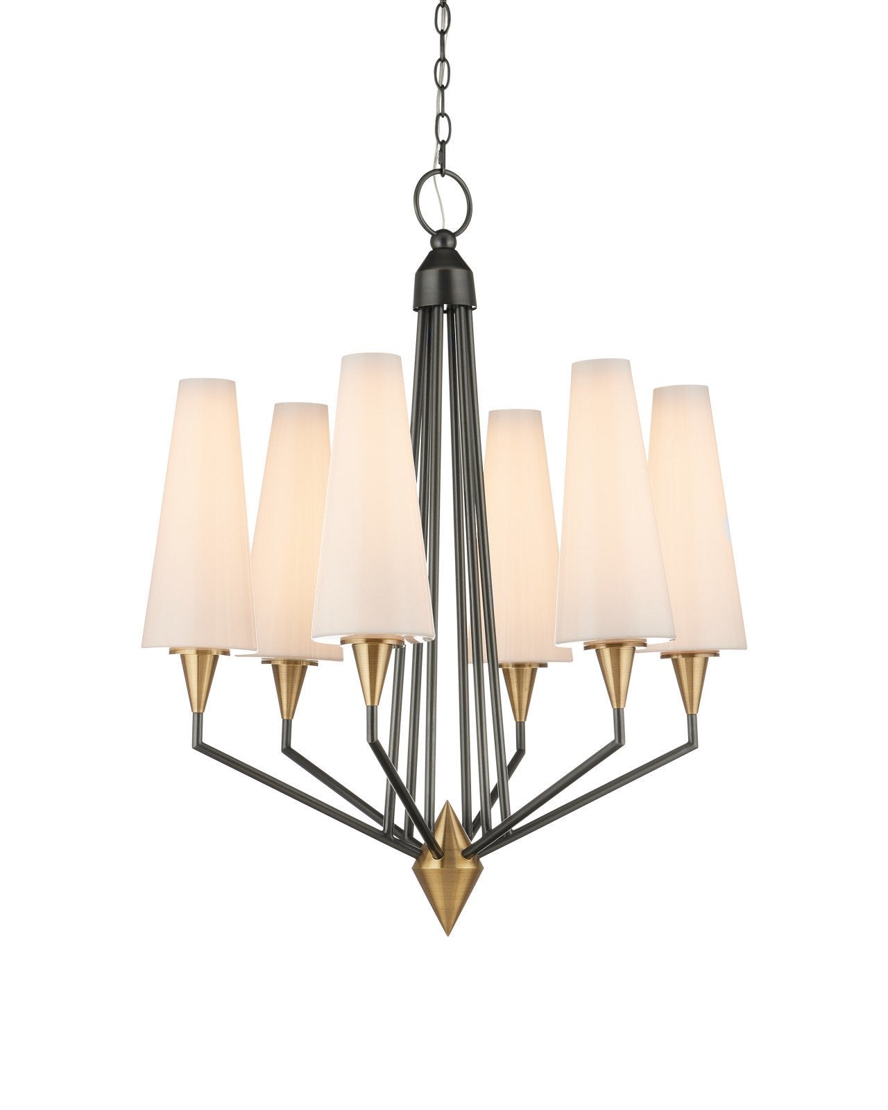Currey & Company Hennin 28" Oil Rubbed Bronze 6 Light Chandelier