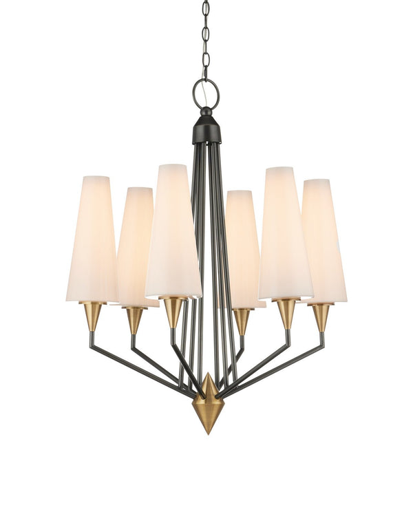 Currey & Company Hennin 28" Oil Rubbed Bronze 6 Light Chandelier