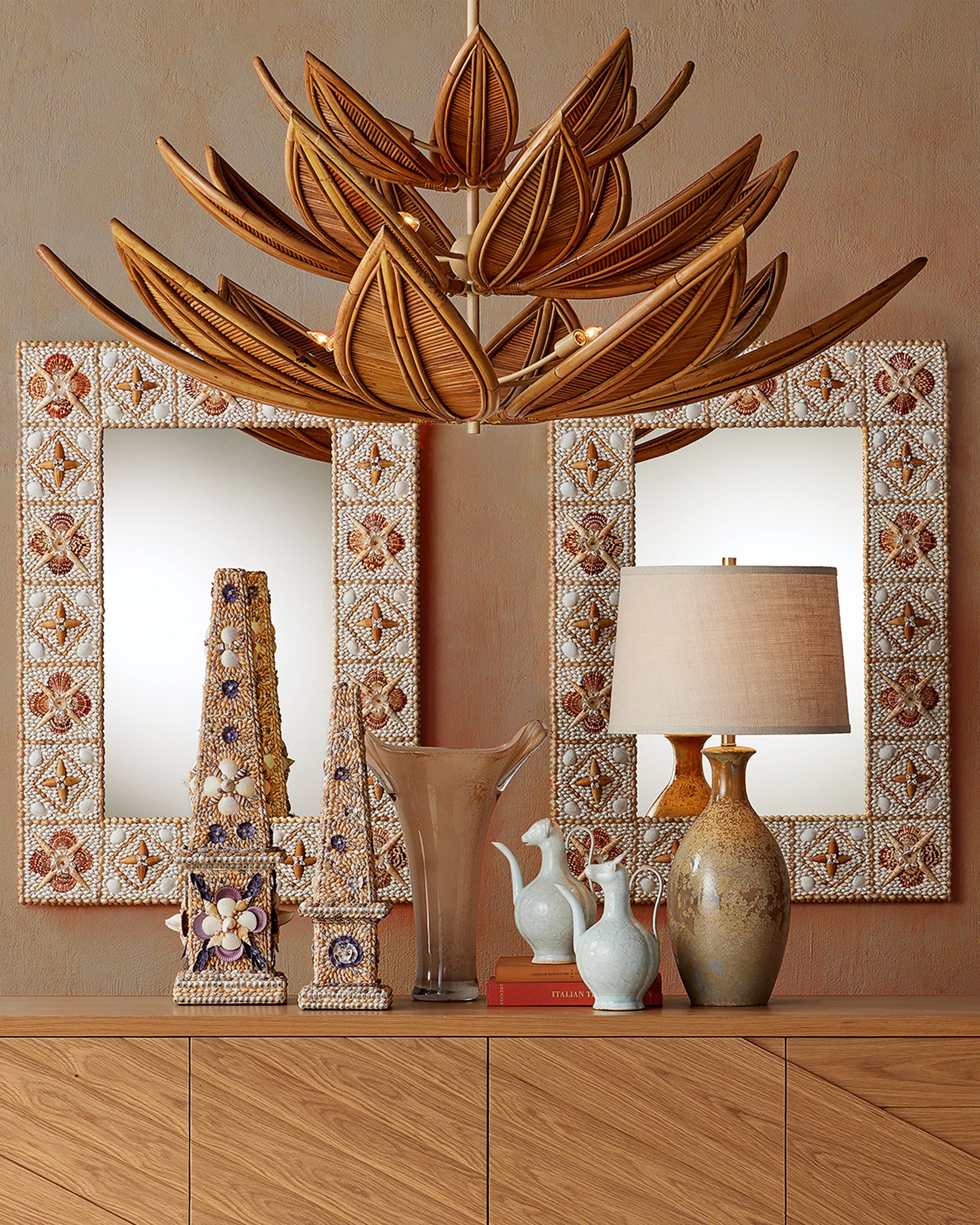 Currey & Company Coquillage Short Obelisk