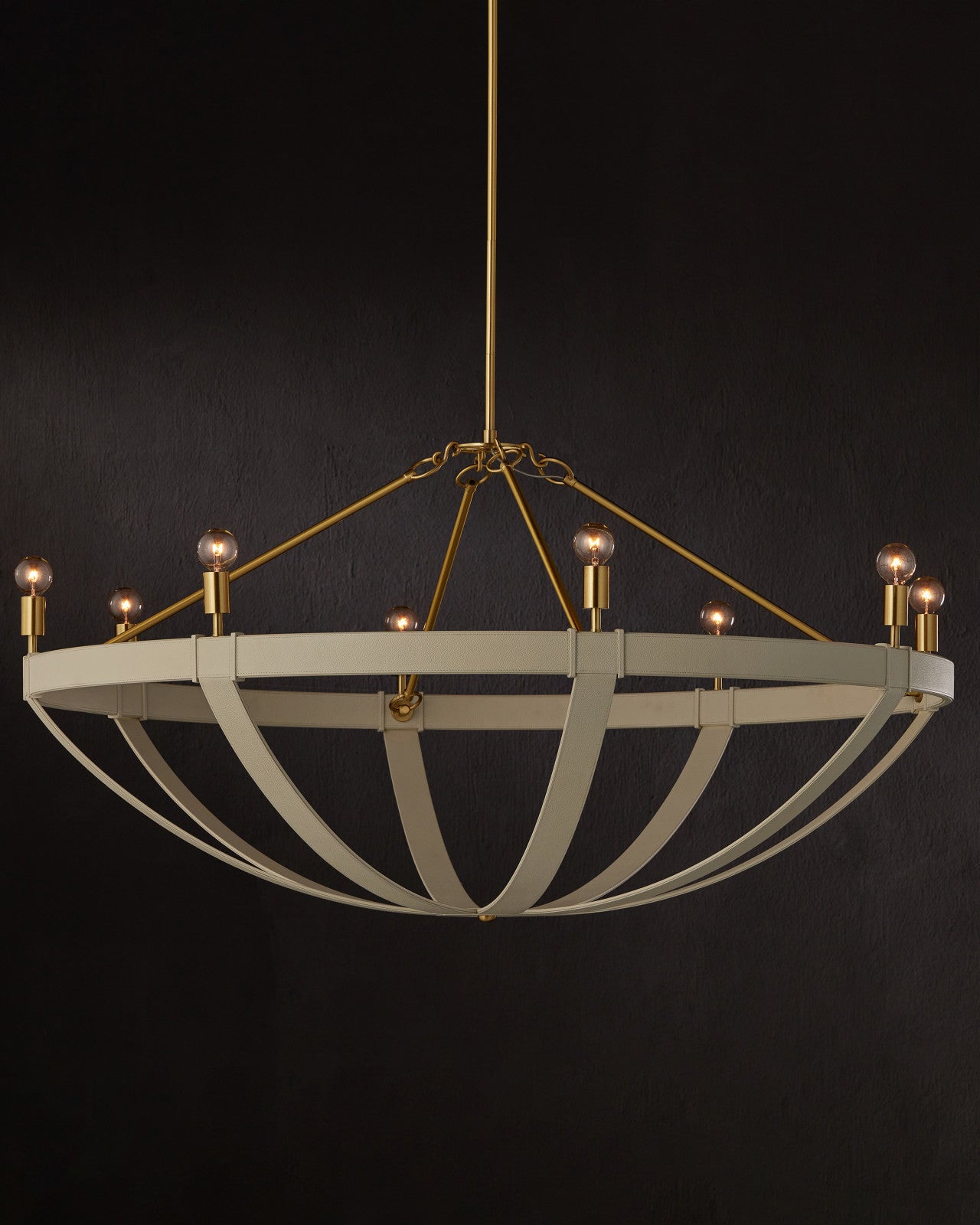 Currey & Company Barrington 48" Brushed Brass 8 Light Chandelier