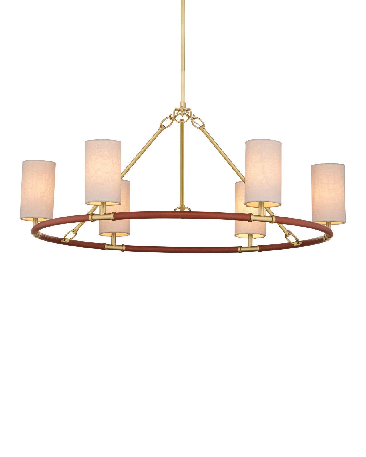 Currey & Company Ellerston Medium 39" Brushed Brass 6 Light Chandelier