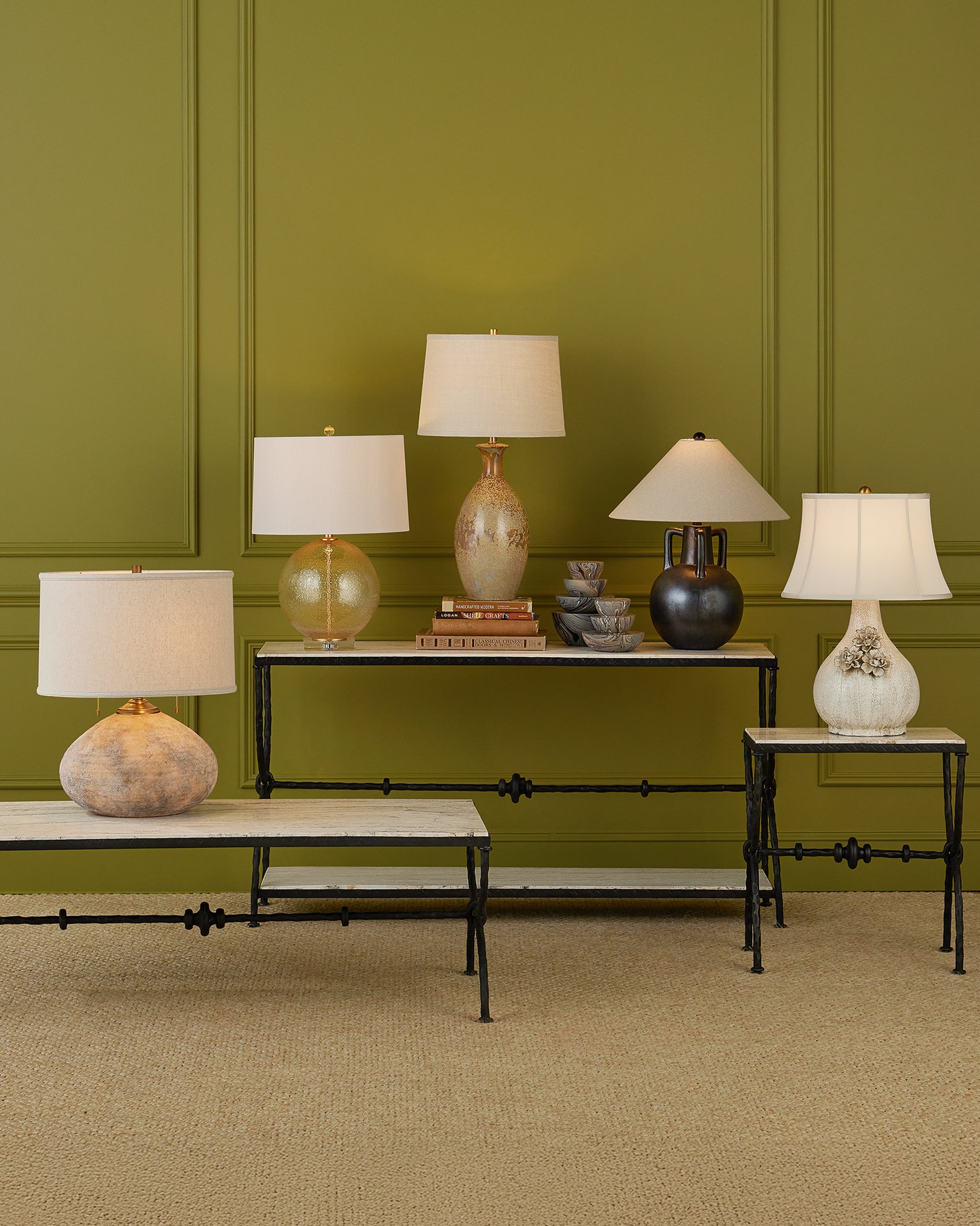 Currey & Company Zebulon Round Table Lamp