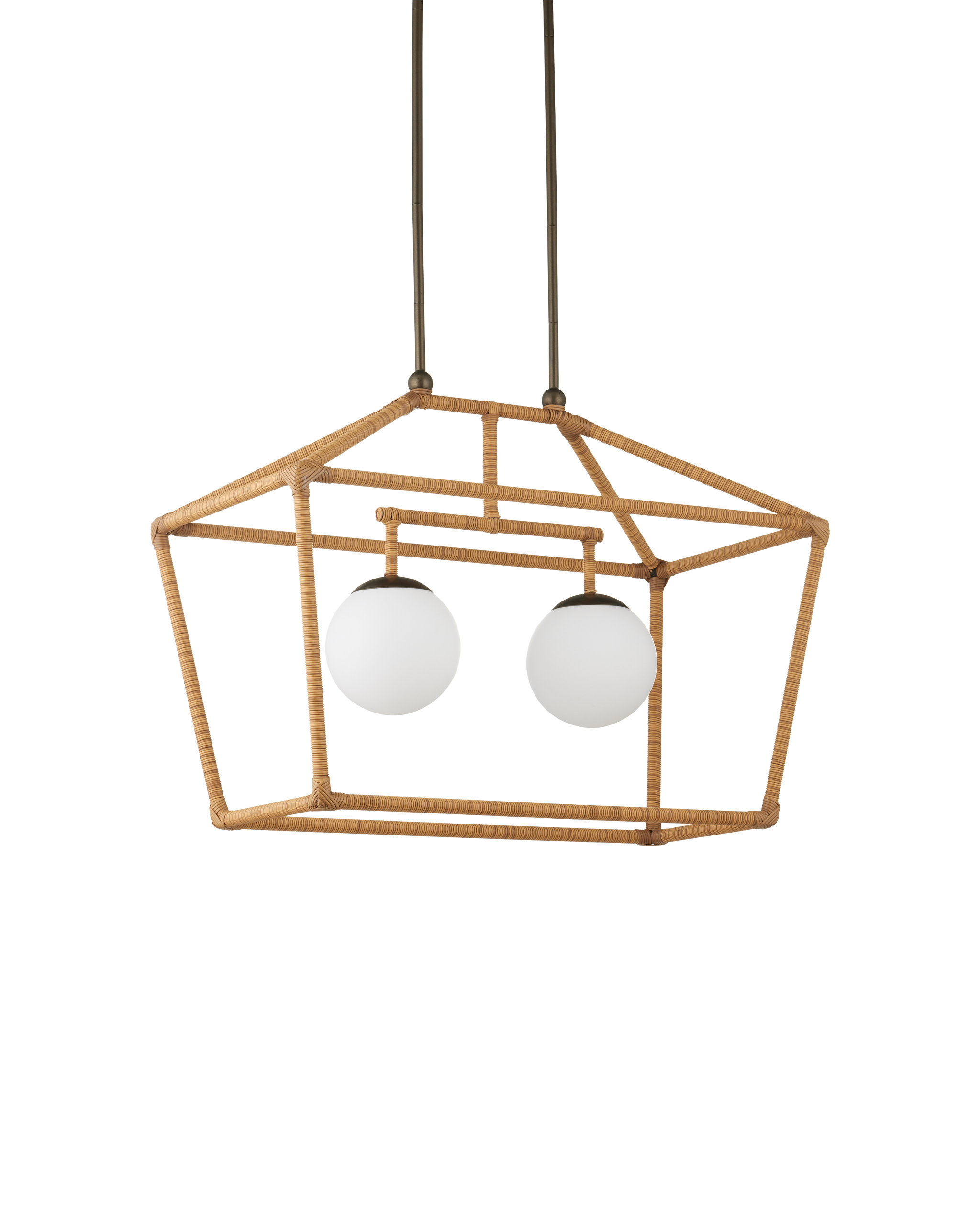Currey And Company Denison Rectangular Natural Outdoor Lantern