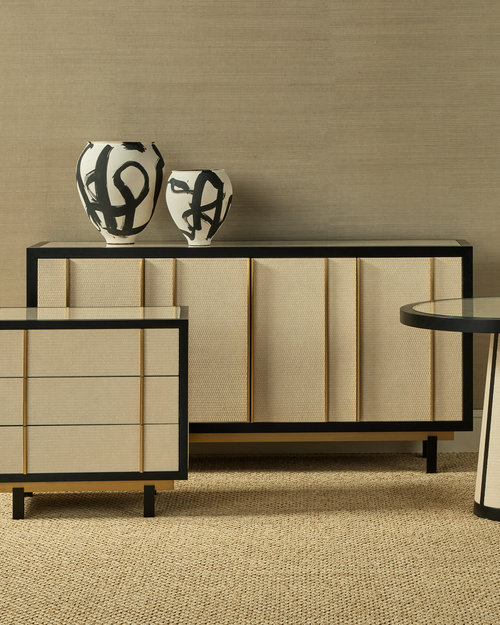 Currey & Company Deanna Raffia Credenza