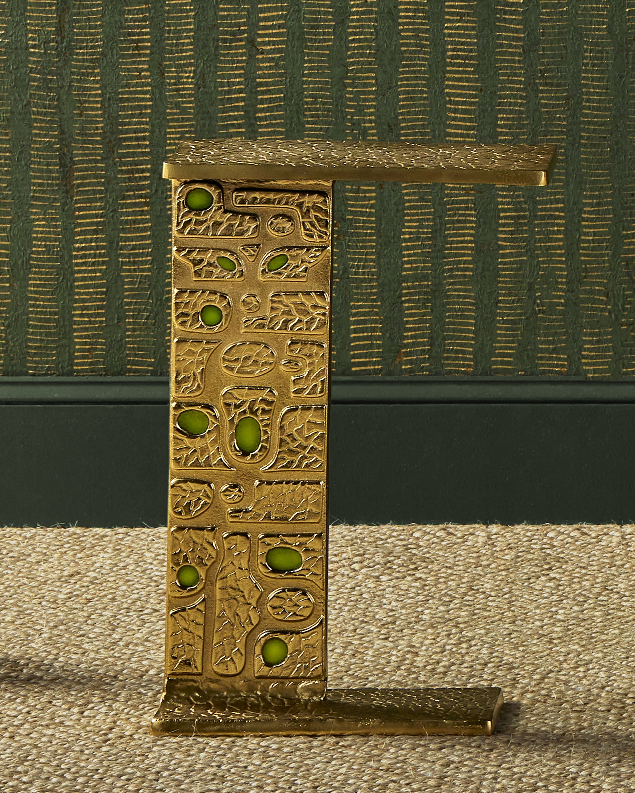 Currey & Company Beau Monde Gold & Green C Table