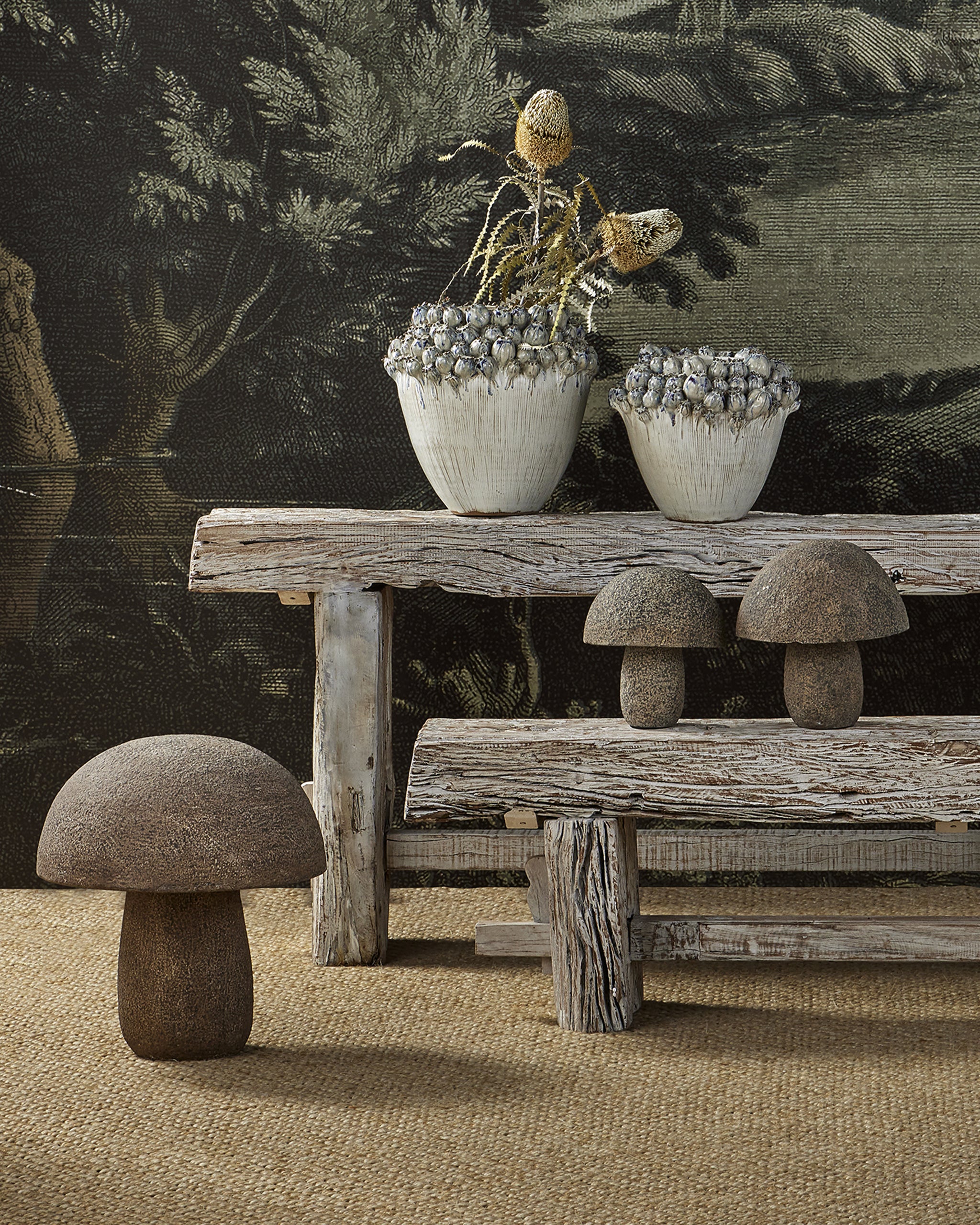 Currey & Company Large Granite Mushroom