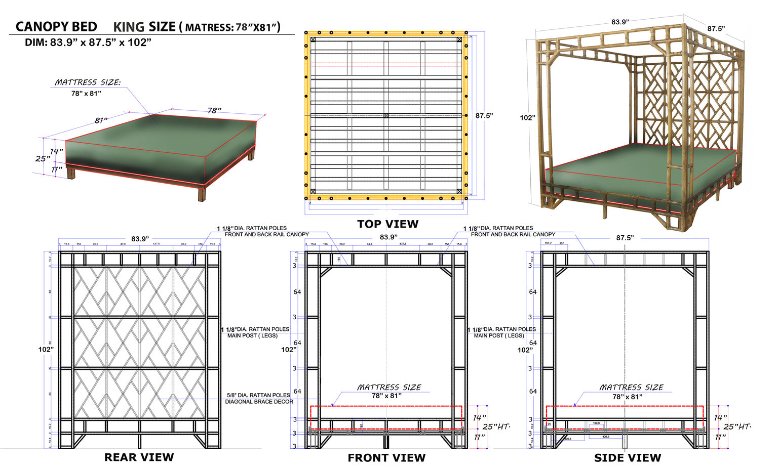 Chelsea House Amanda Lindroth Paradise Canopy Bed