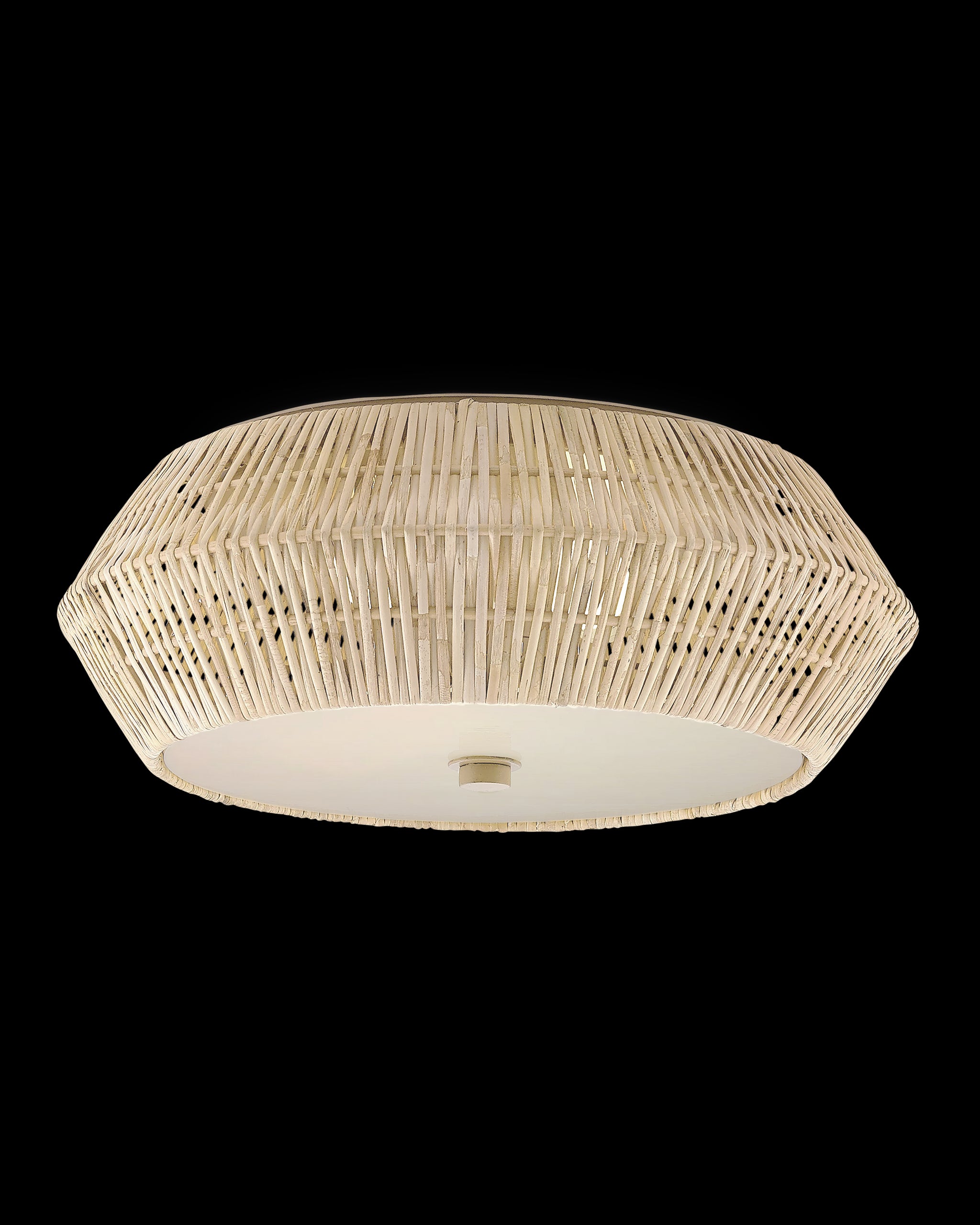 Currey & Company Antibes White Flush Mount