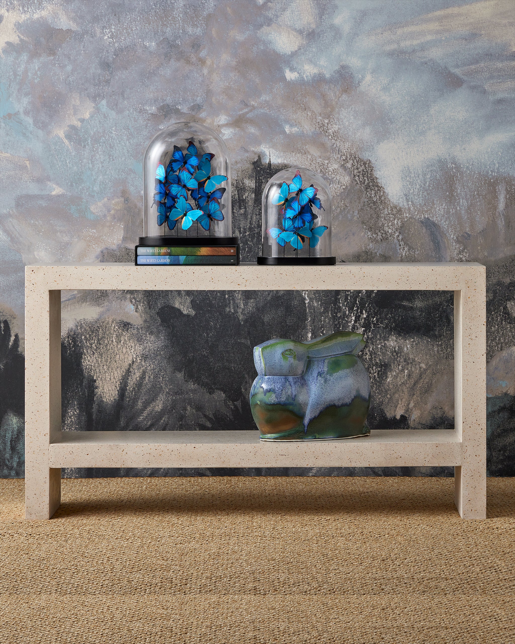 Currey & Company Carson Ivory Terrazzo Console Table