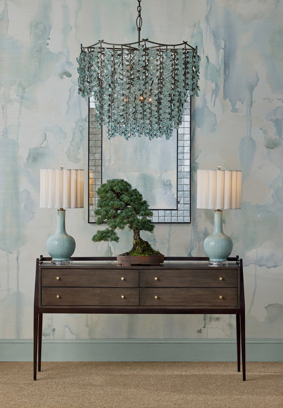 Currey & Company Herbary 33" Bronze 6 Light Chandelier