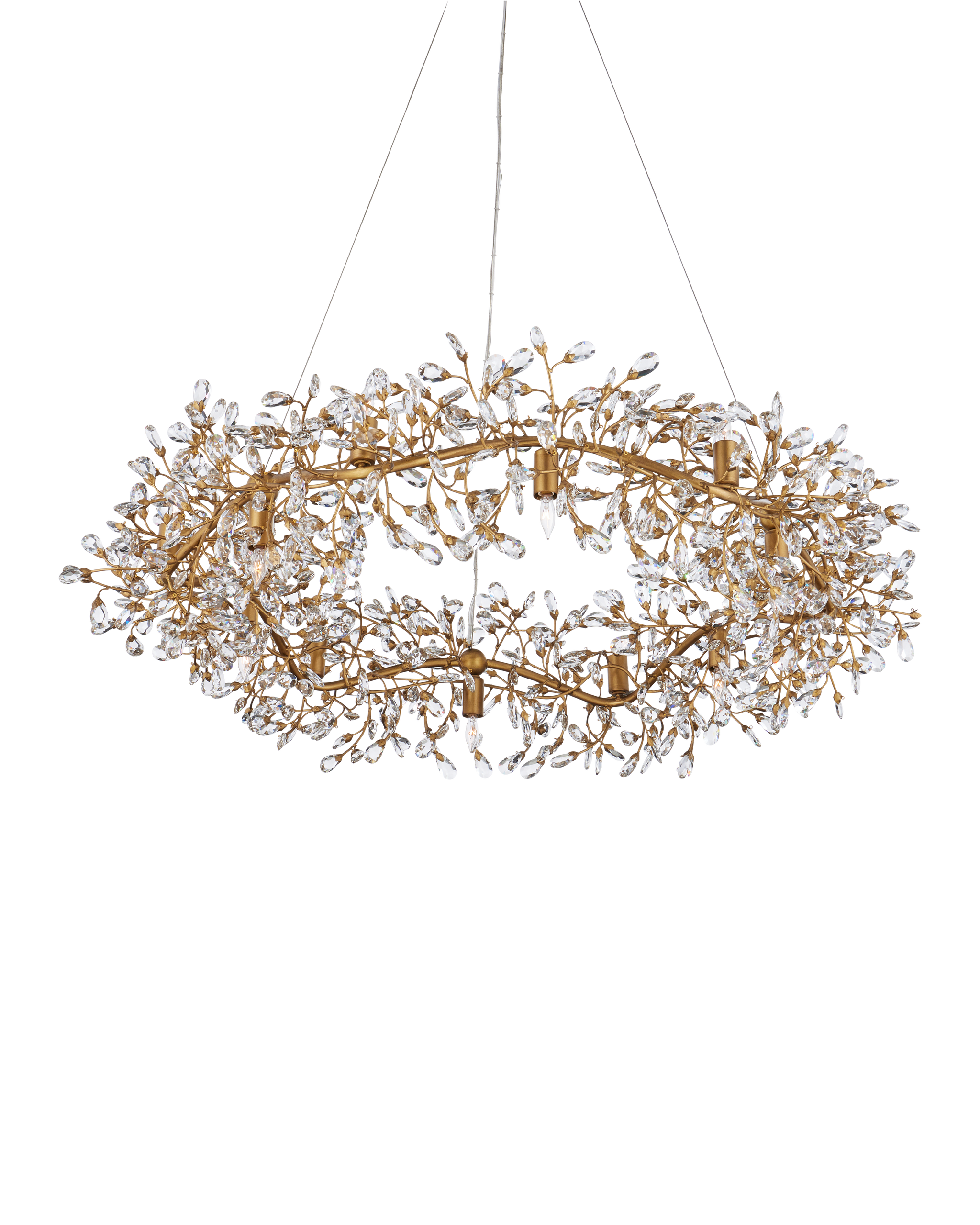 Currey & Company Crystal Bud Large Ring Chandelier