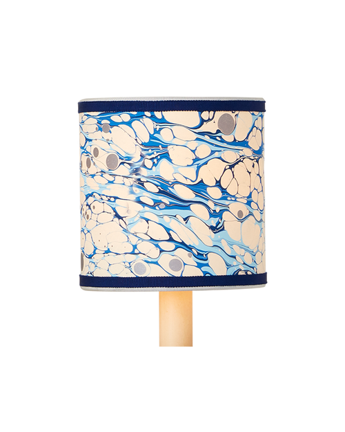 Currey & Company Marble Blue Lace Paper Drum Chandelier Shade