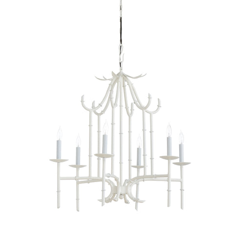 Wildwood Bamboo Chandelier White