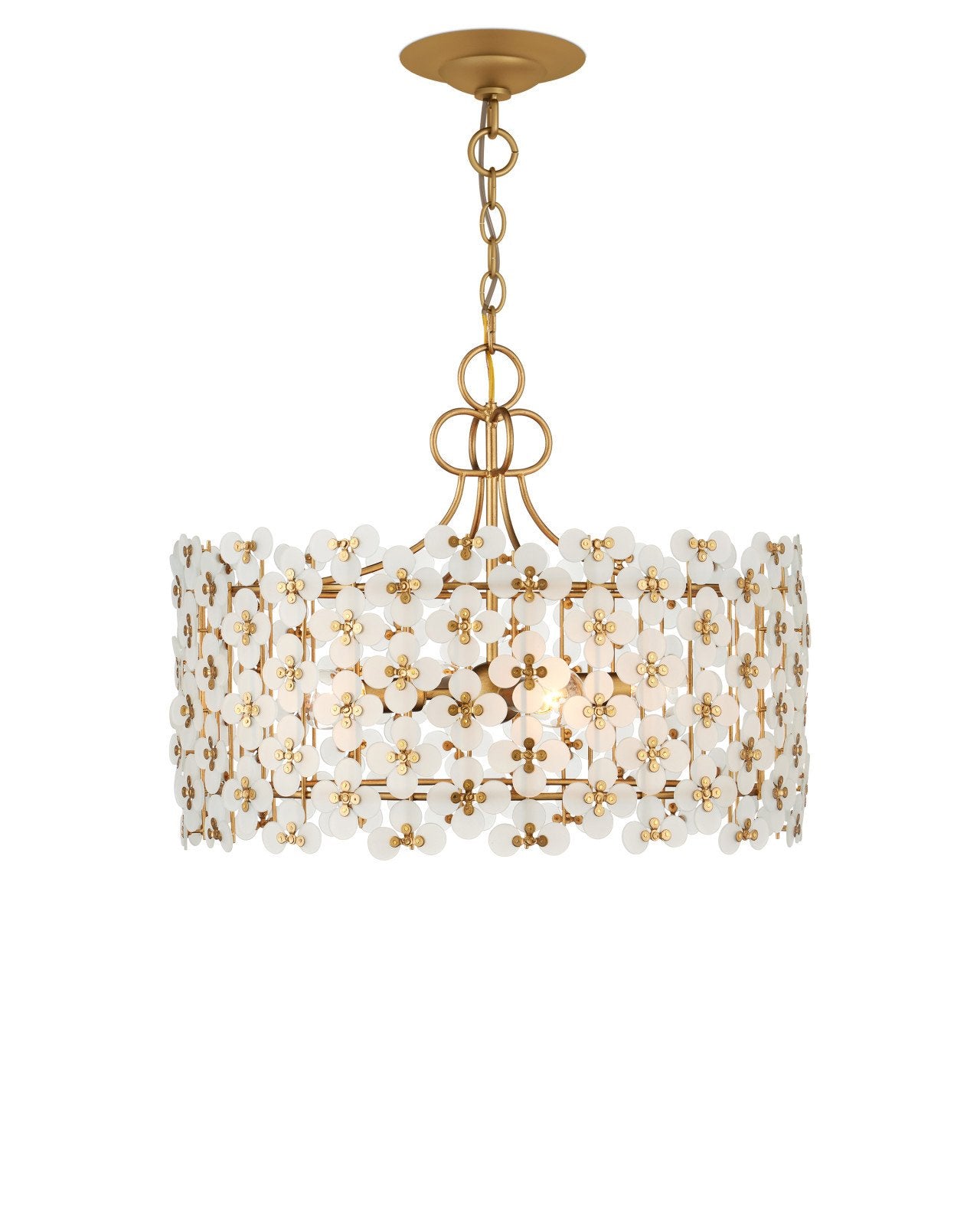 Currey & Company Spring Flower 20" Brass 4 Light Pendant