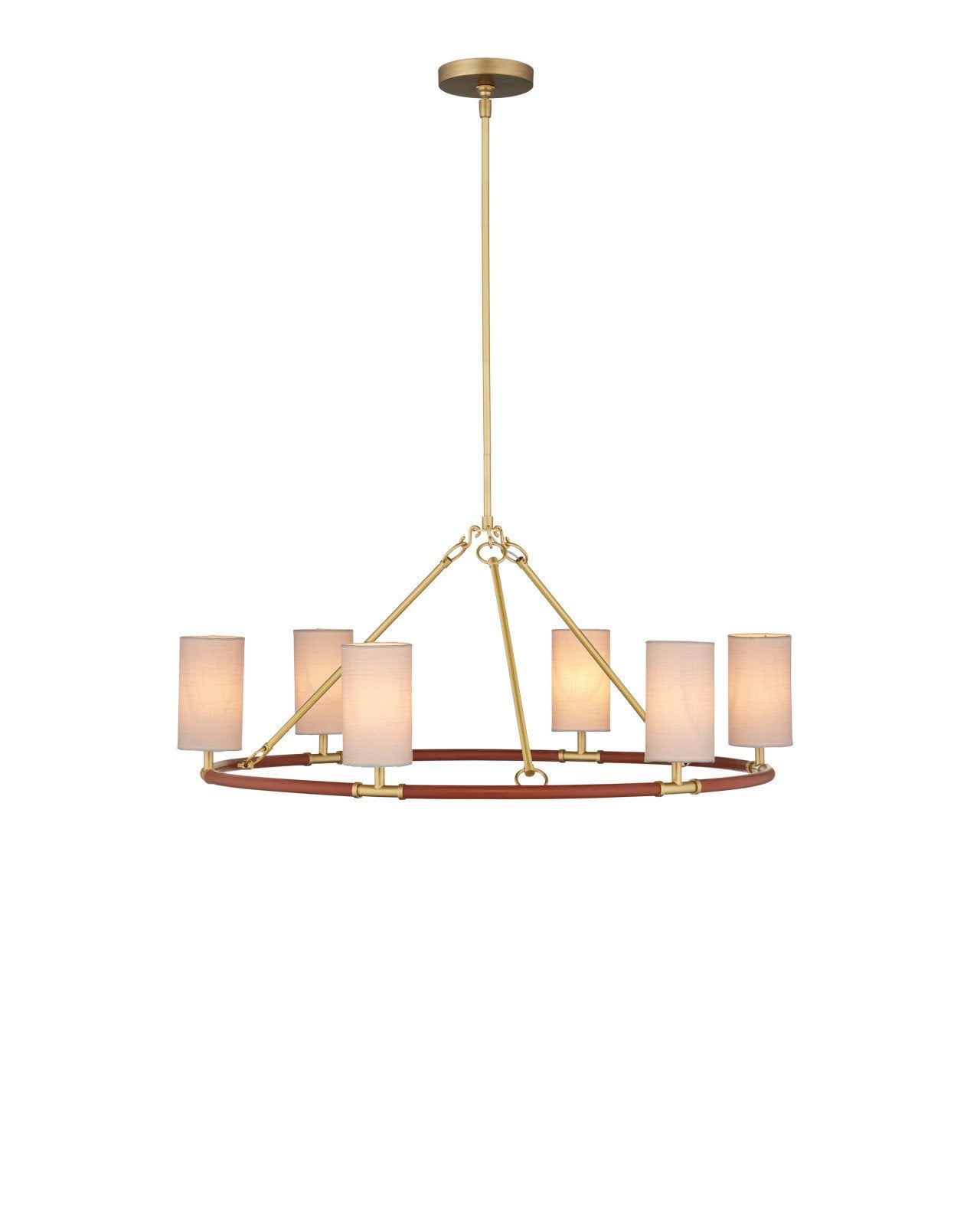 Currey & Company Ellerston Medium 39" Brushed Brass 6 Light Chandelier