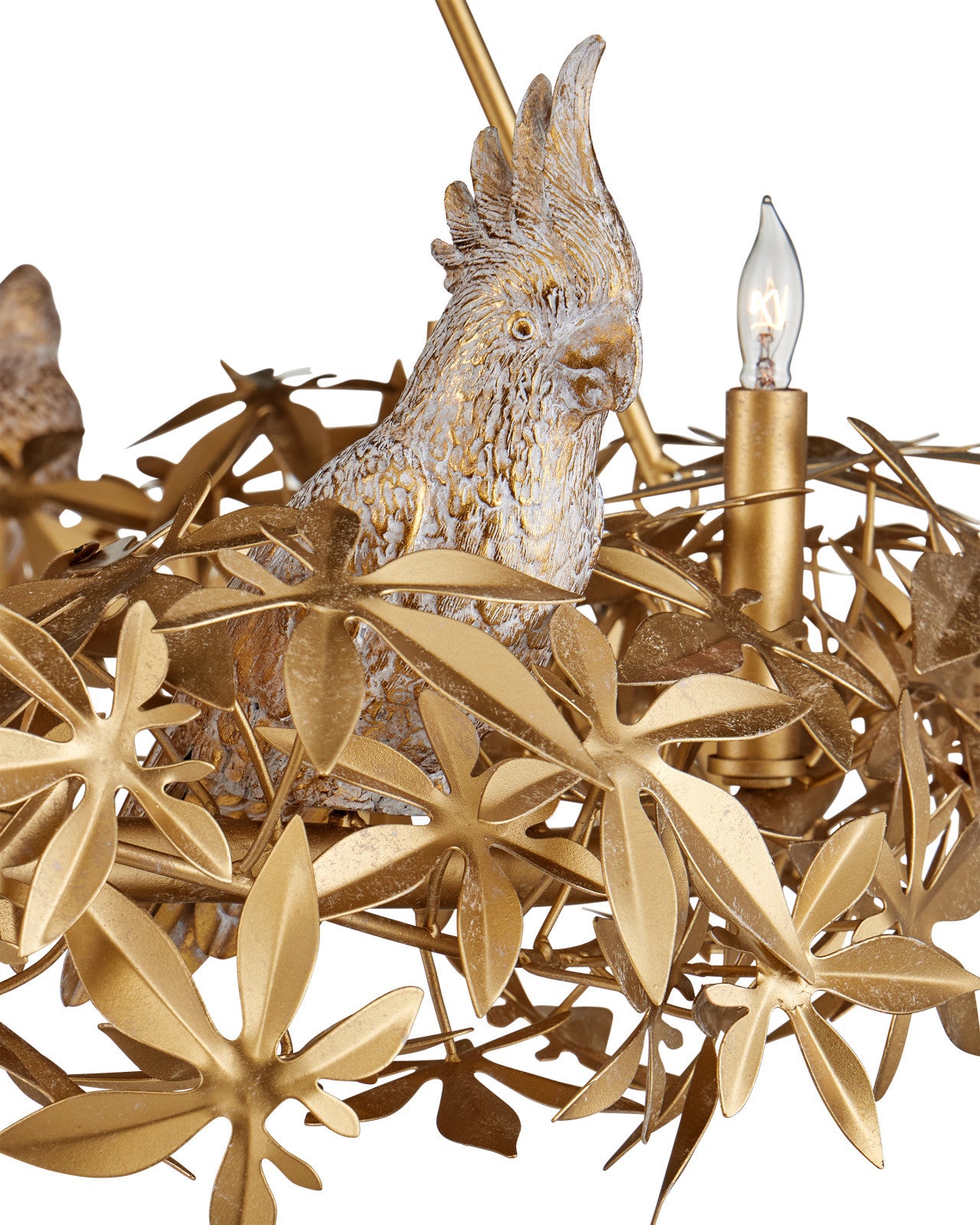 Currey & Company 41.25" Aviary Gold Ring 6 Light Chandelier