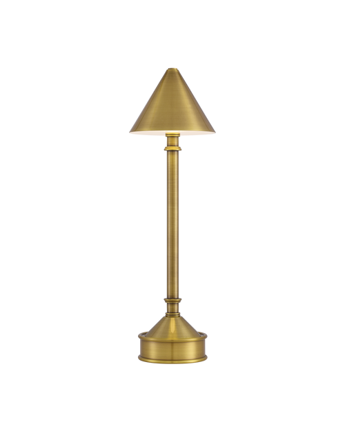 Currey & Company Traipse Brass Cordless Table Lamp