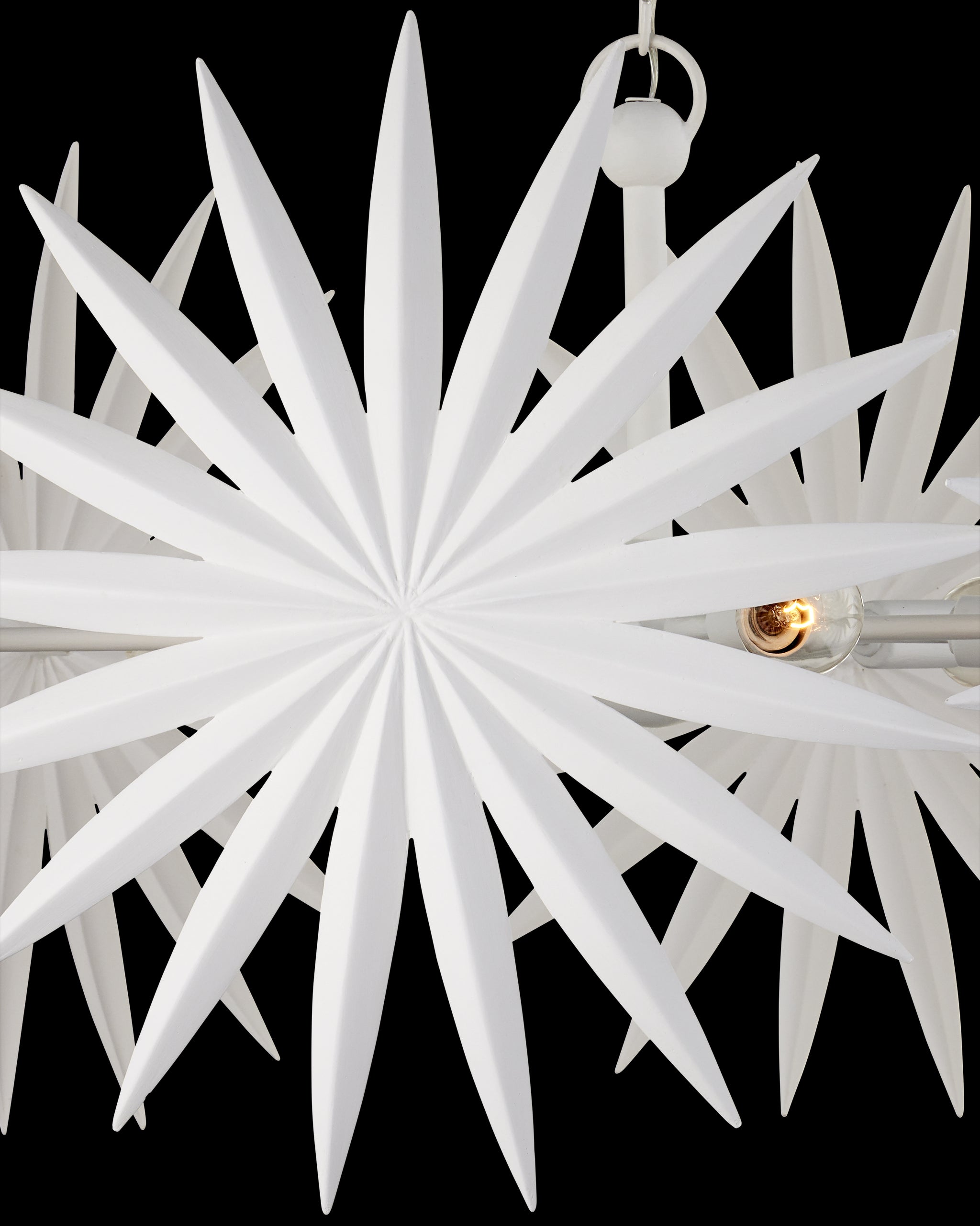 Currey & Company Bismarkia Small White Chandelier