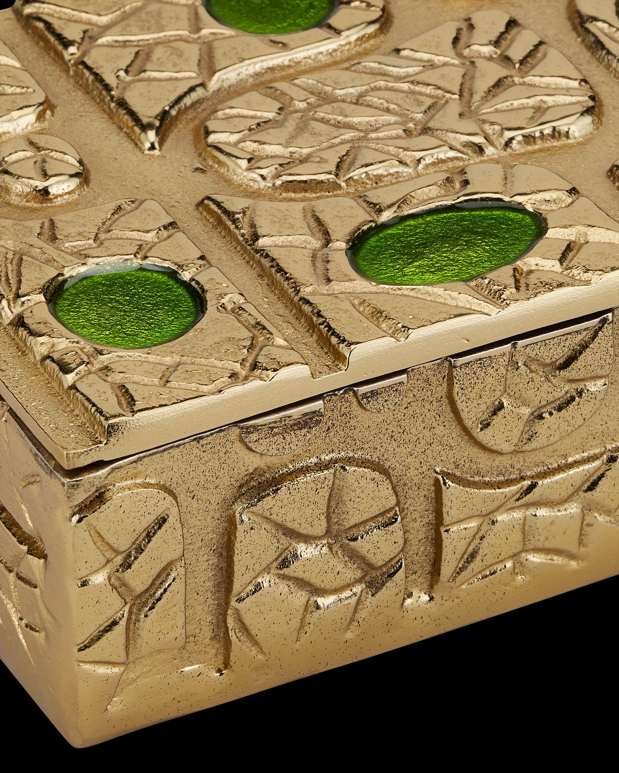 Currey & Company Beau Monde Gold & Green Box