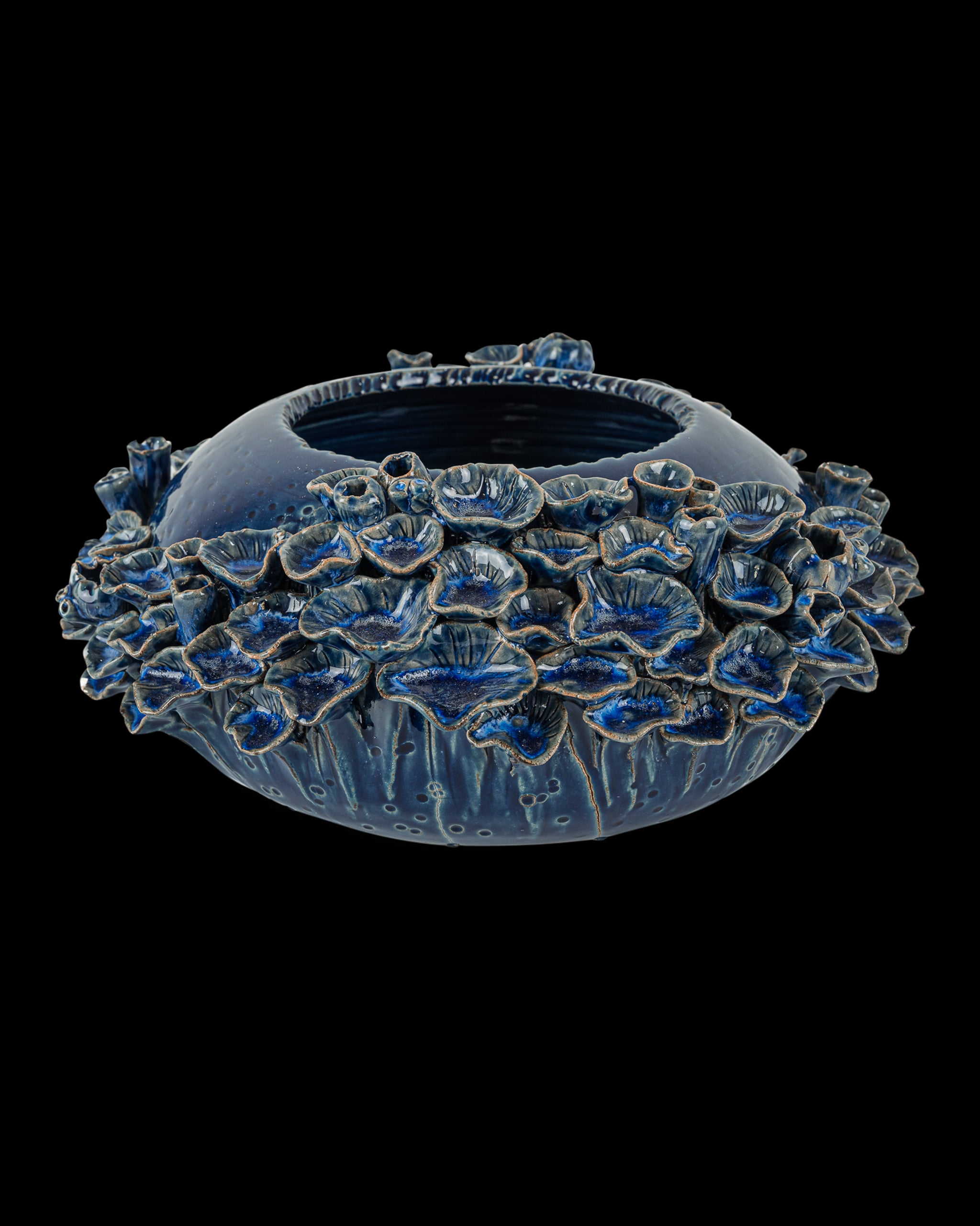 Currey & Company Sunken Blue Bowl