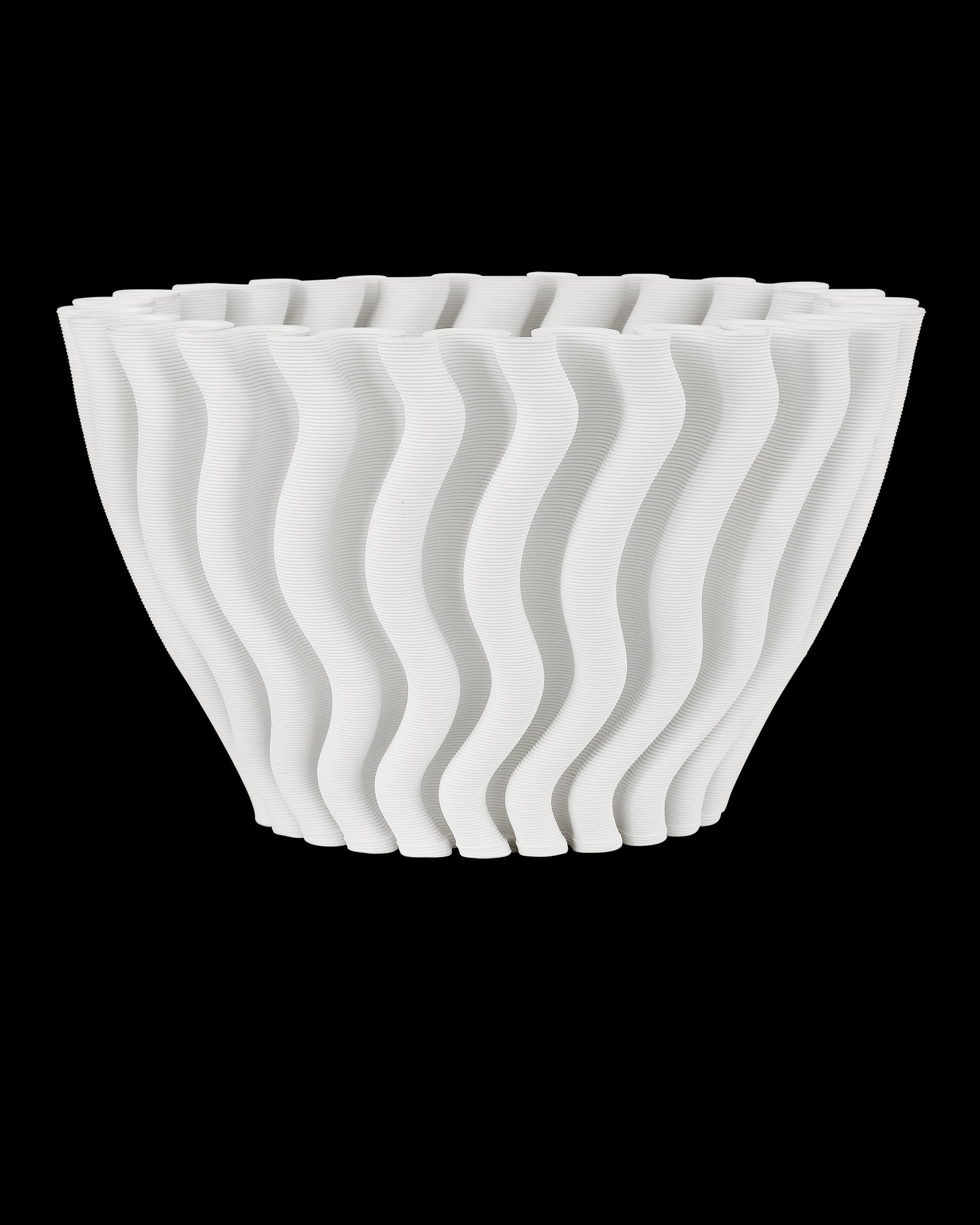 Currey & Company Ripple White Vase