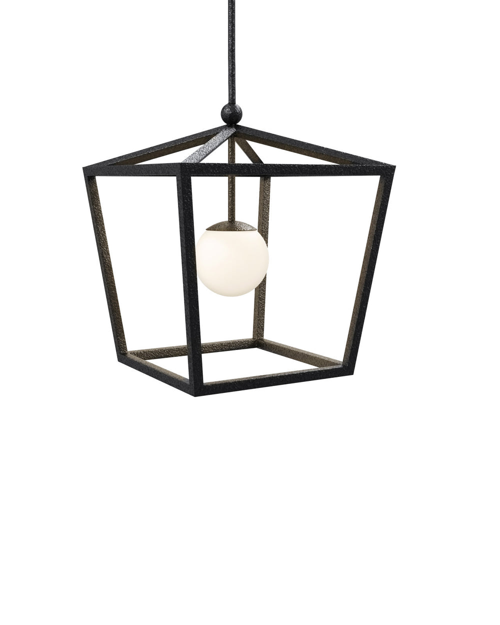 Currey & Company 24.5" X 18" X 18" Denison Medium Black 1 Light Outdoor Lantern