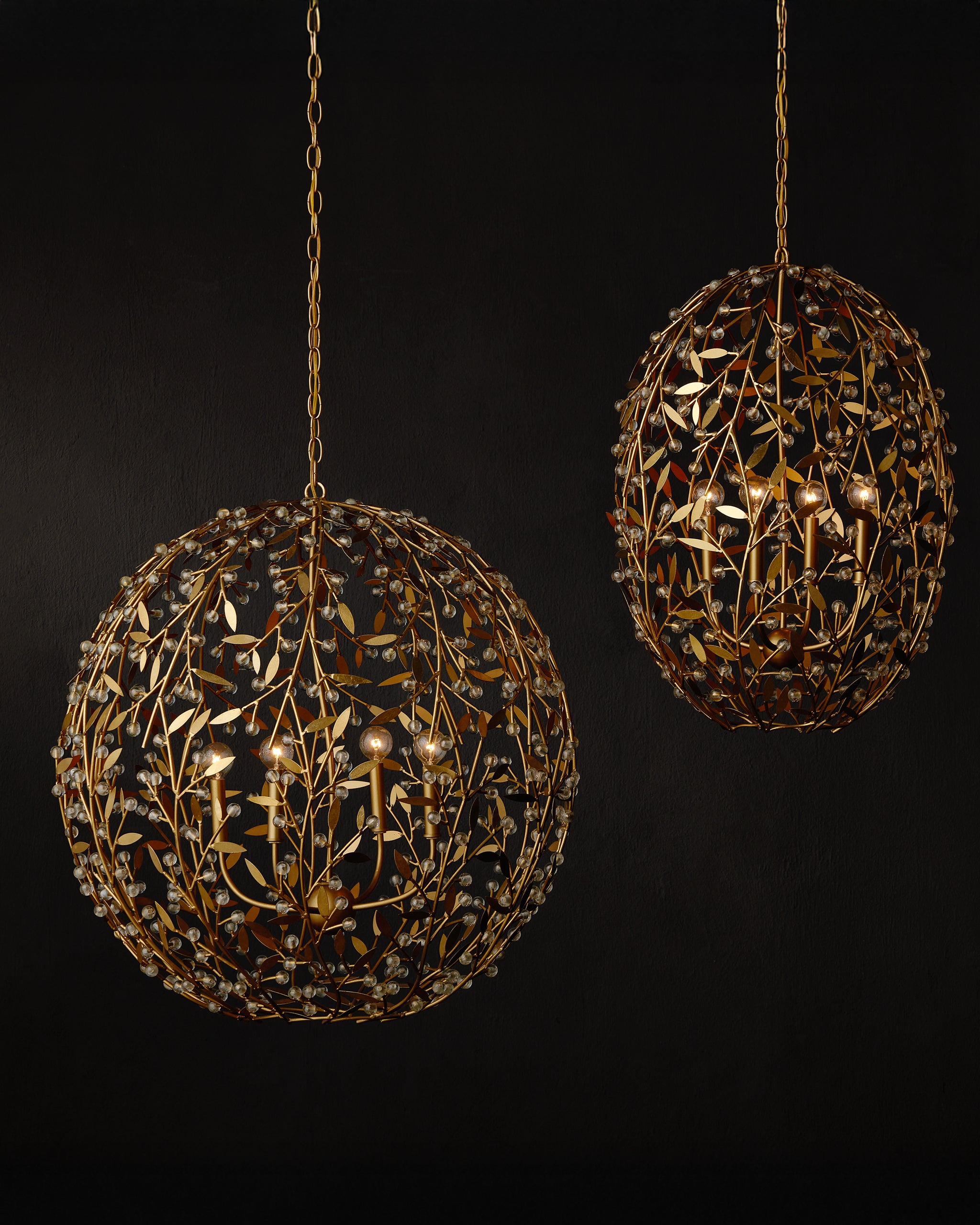 Currey & Company Secret Garden Gold Orb Chandelier