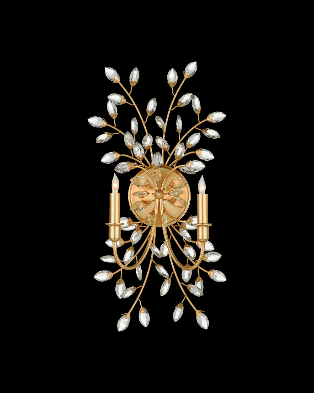 Currey & Company Forget Me Not Gold Wall Sconce