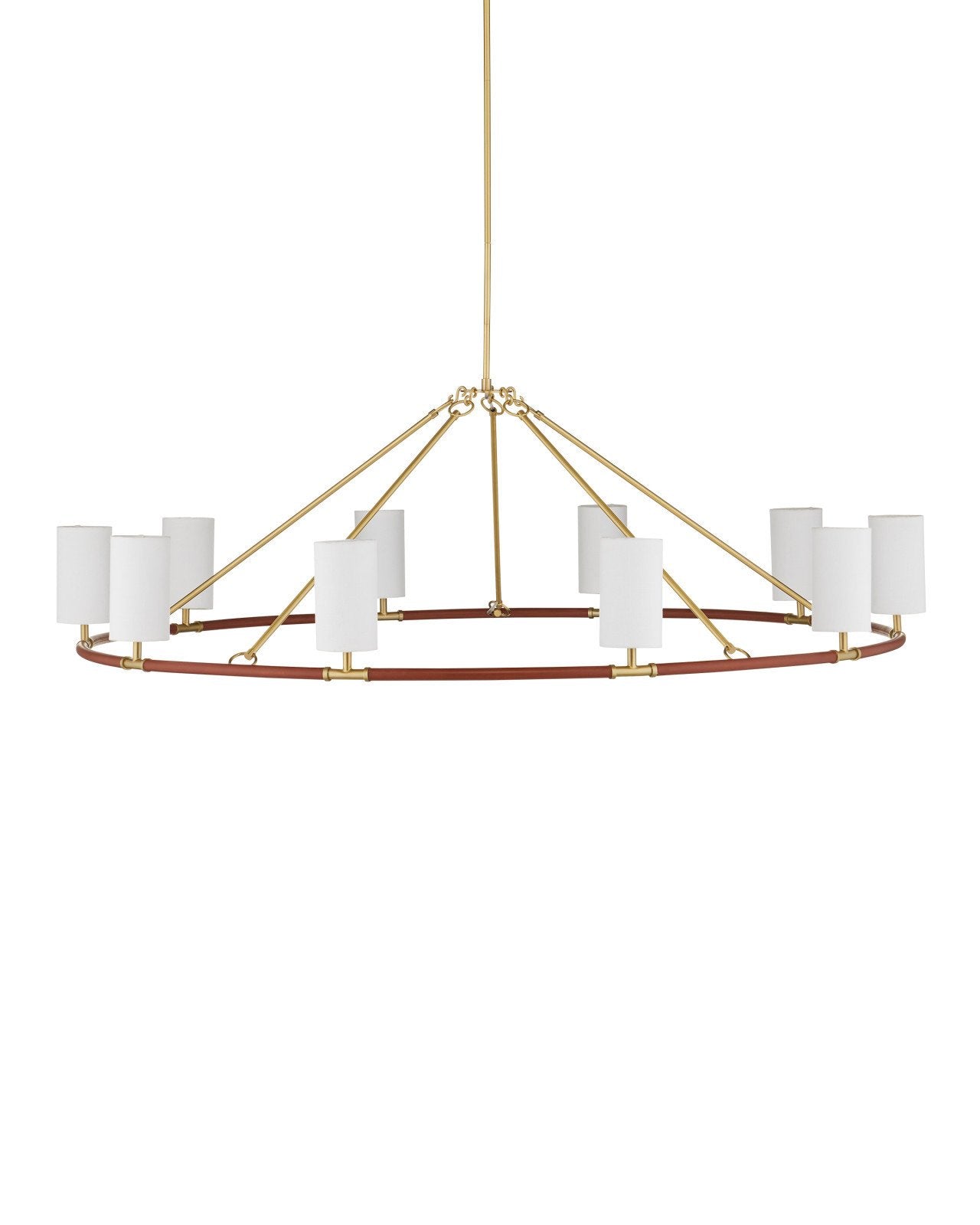 Currey & Company Ellerston Large 63" Brushed Brass 10 Light Chandelier