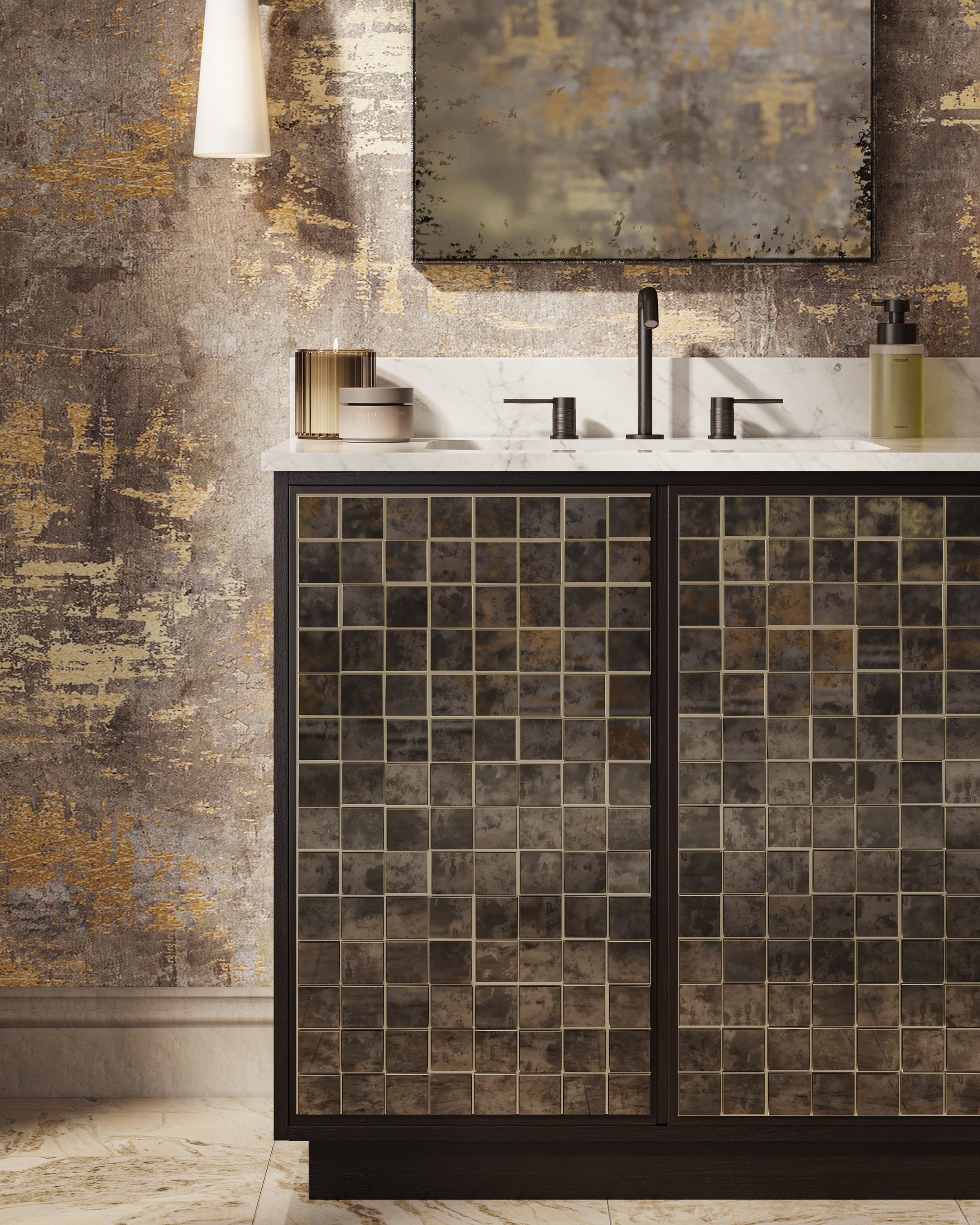 Currey & Company Mosaico 36" Vanity With Rectangular Undermount Sink