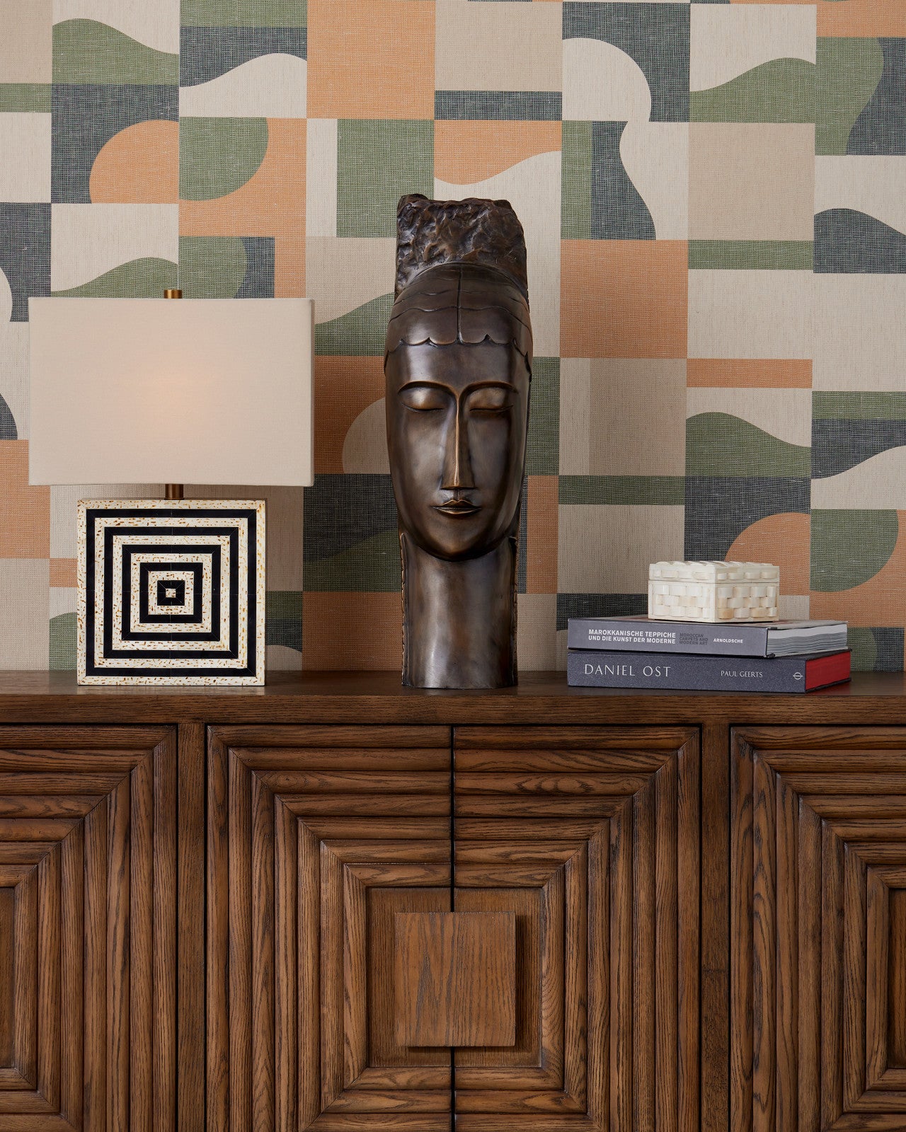 Currey and Company Morombe 84'' Wide Oak Wood Credenza