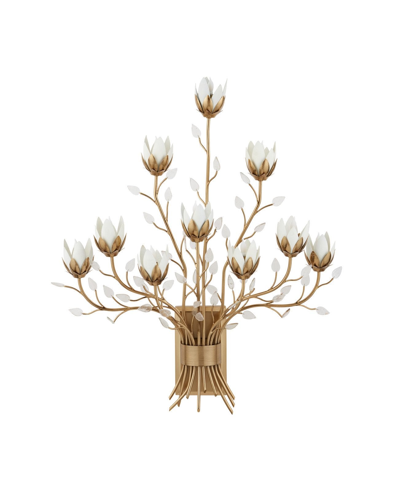 Currey & Company Star Magnolia Gold 10 Light Wall Sconce