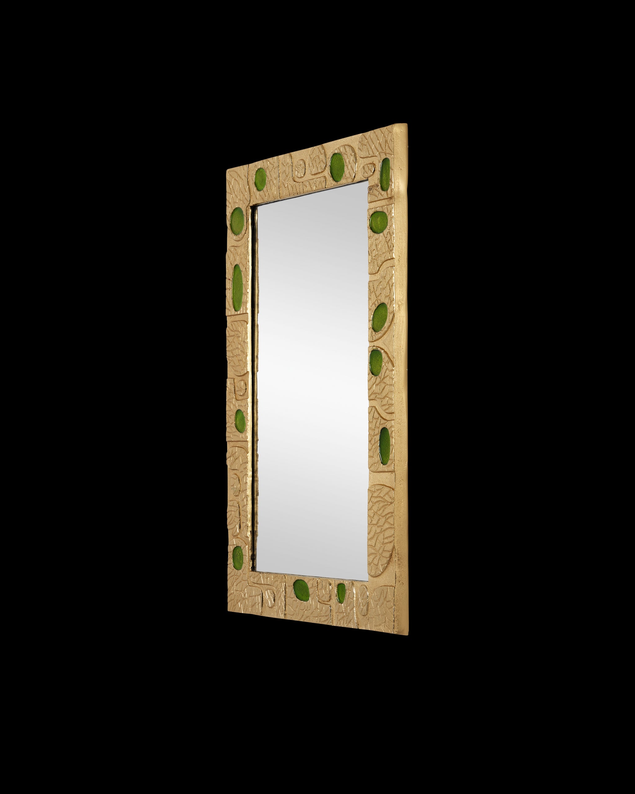 Currey & Company Beau Monde Gold & Green Mirror