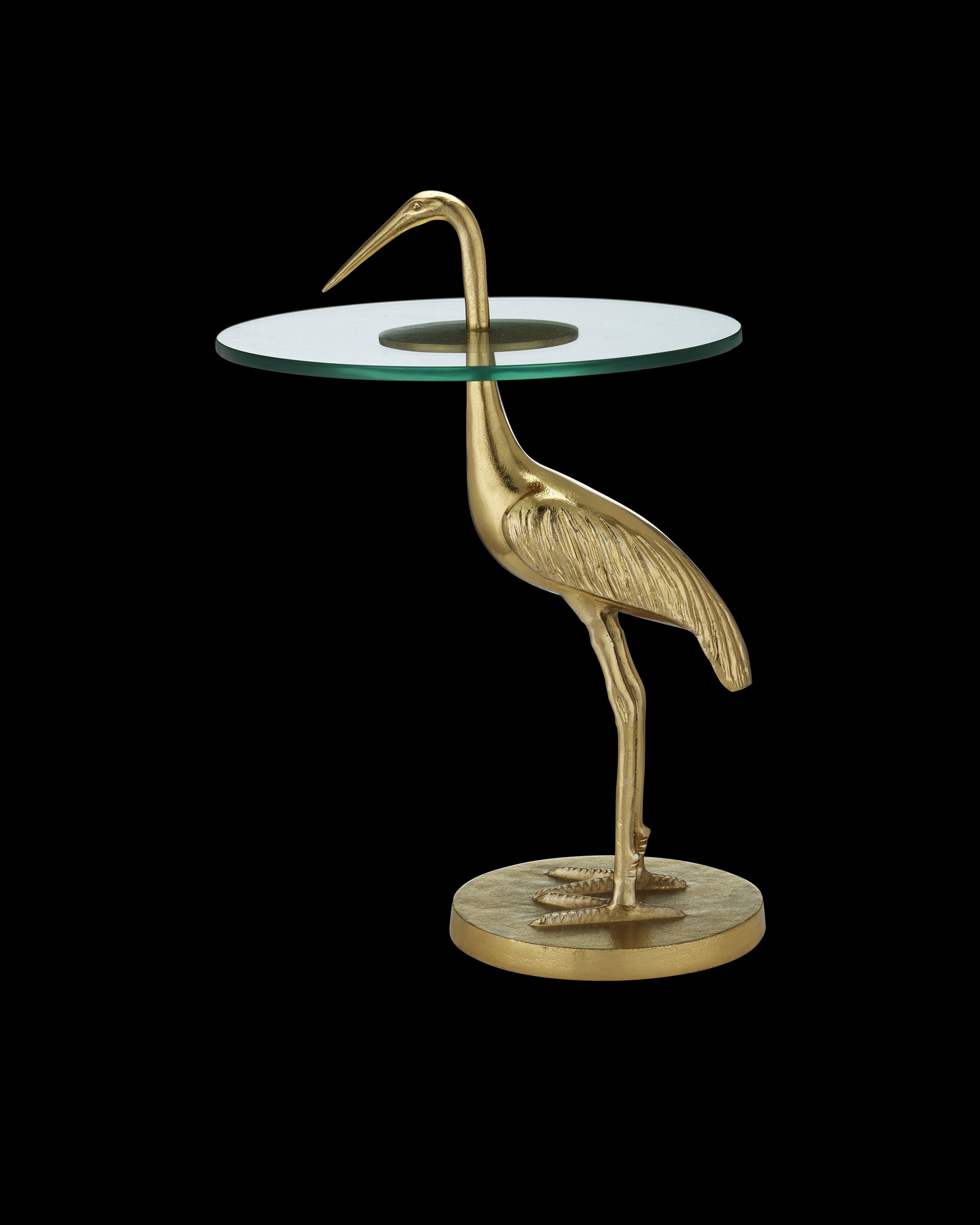 Currey & Company Crane Brass Accent Table