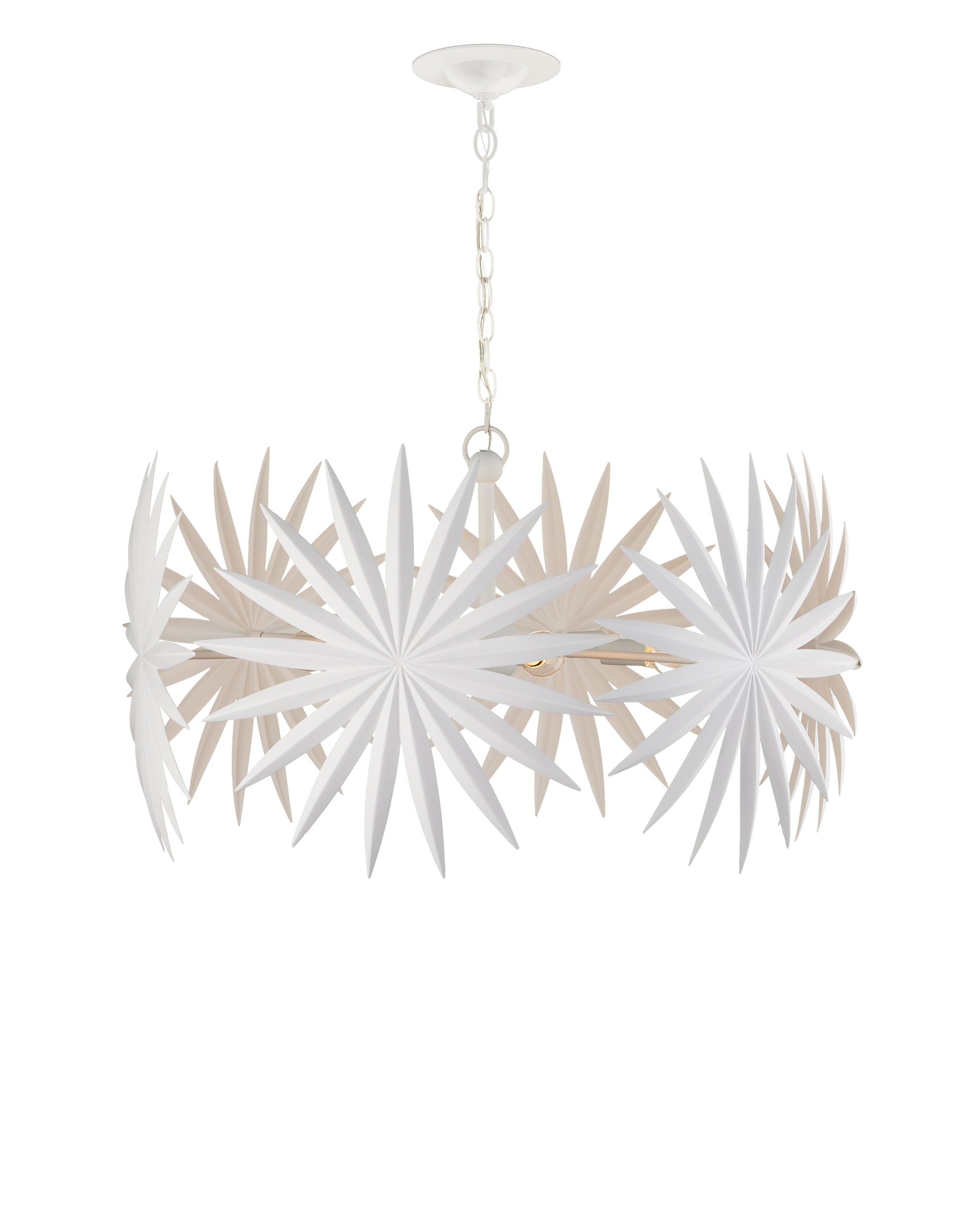 Currey & Company Bismarkia Small White Chandelier