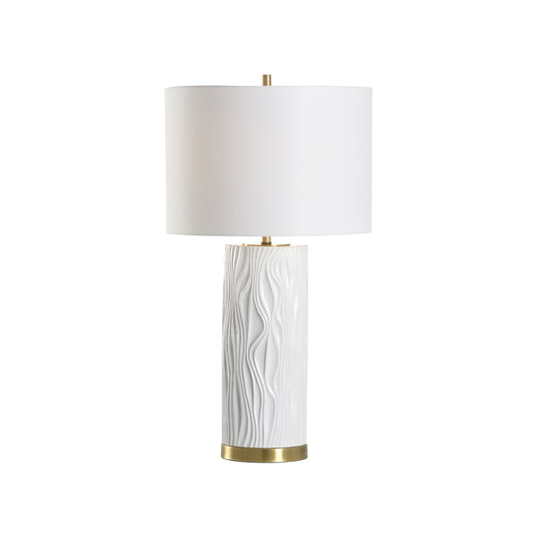 Wildwood Satin Folds Lamp Blanca