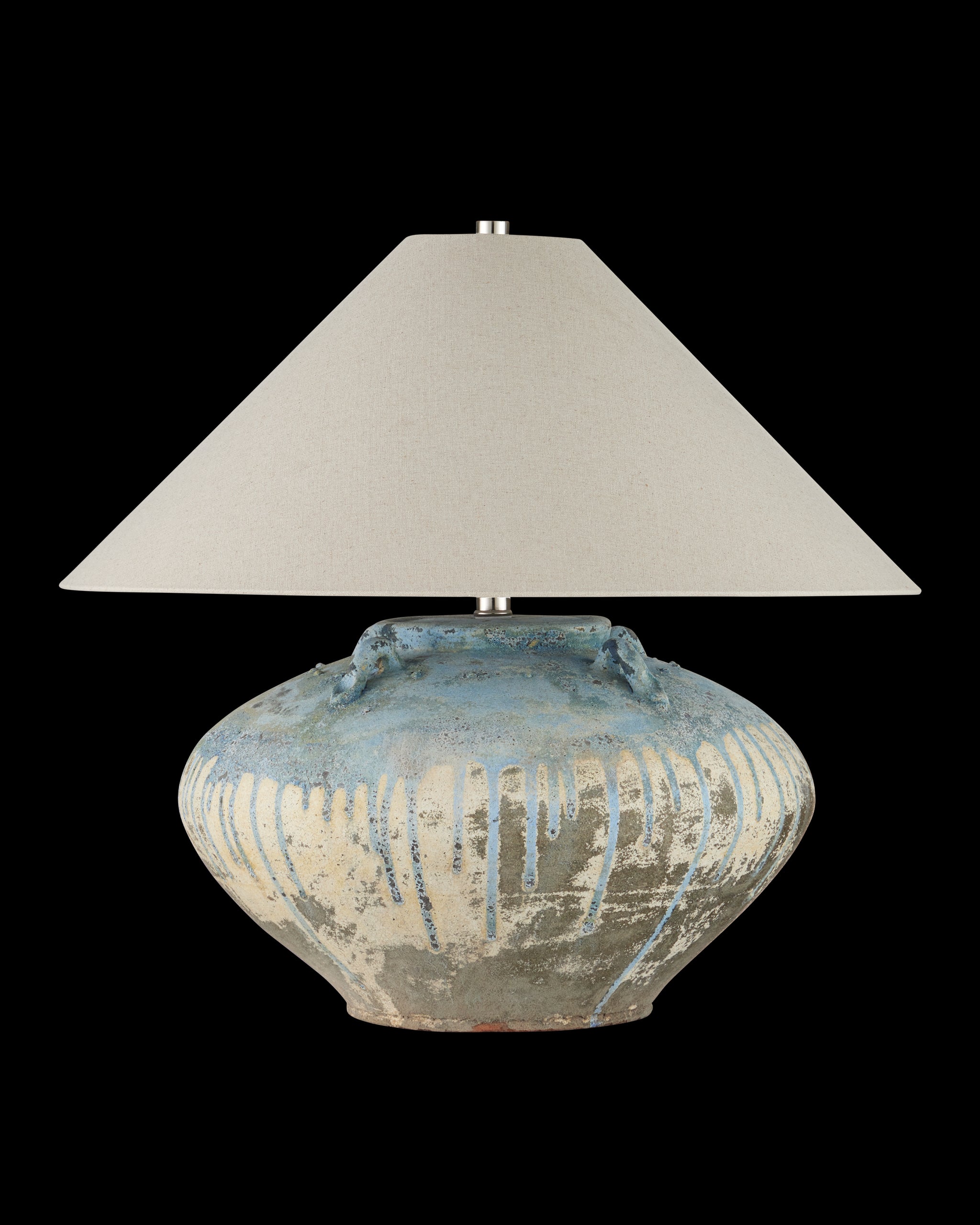 Currey & Company Catania Antique Blue Drip Table Lamp