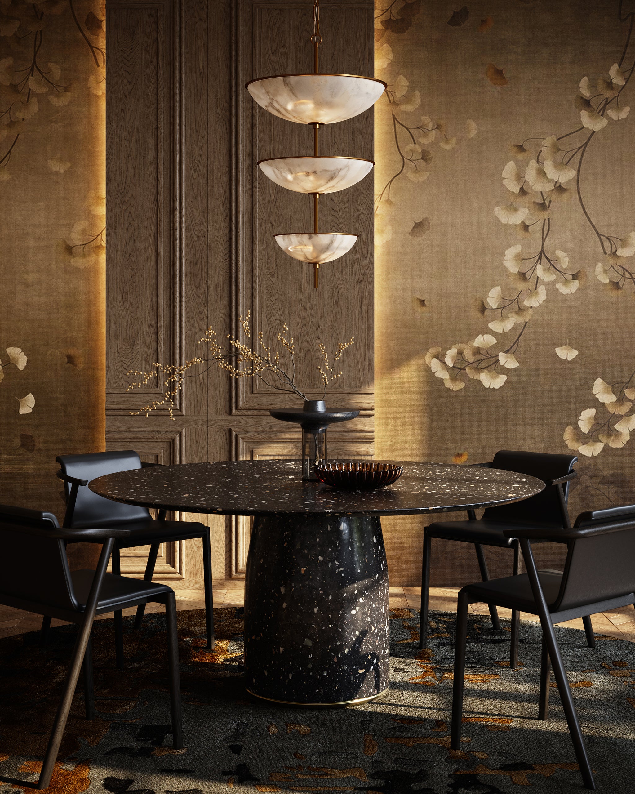 Currey & Company Volterra Three Tier Chandelier